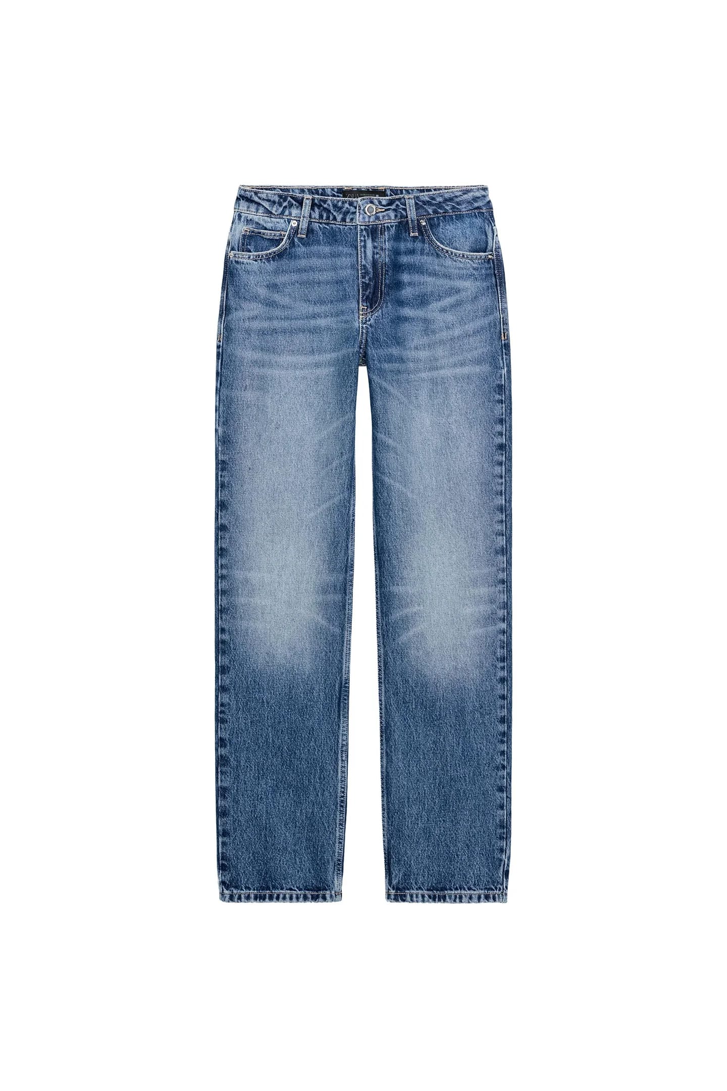 ДЖИНСОВЫЕ БРЮКИ ПРЯМОГО КРАЯ С НИЗКОЙ ПОСАДКОЙ Z1975 С ДЛИННЫМИ НОГИНАМИ - фото 5