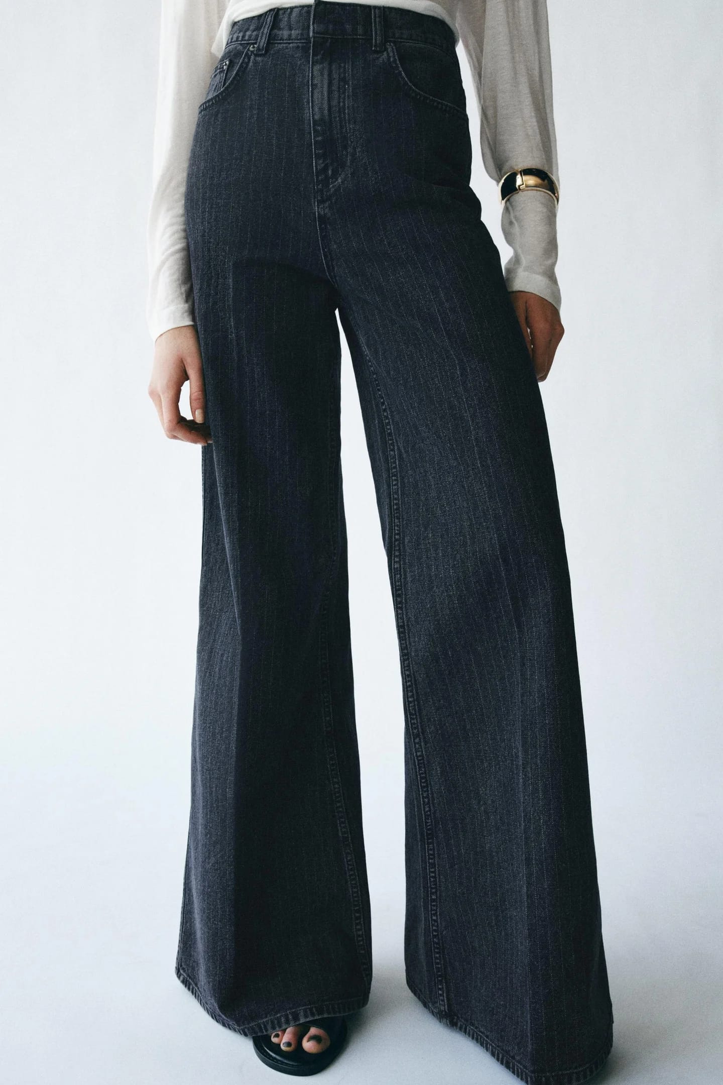 ДЖИНСЫ-КЛЕШКИ ИЗ КОЛЛЕКЦИИ ZW STRIPED С ВЫСОКОЙ ПОСАДКОЙ - фото 2
