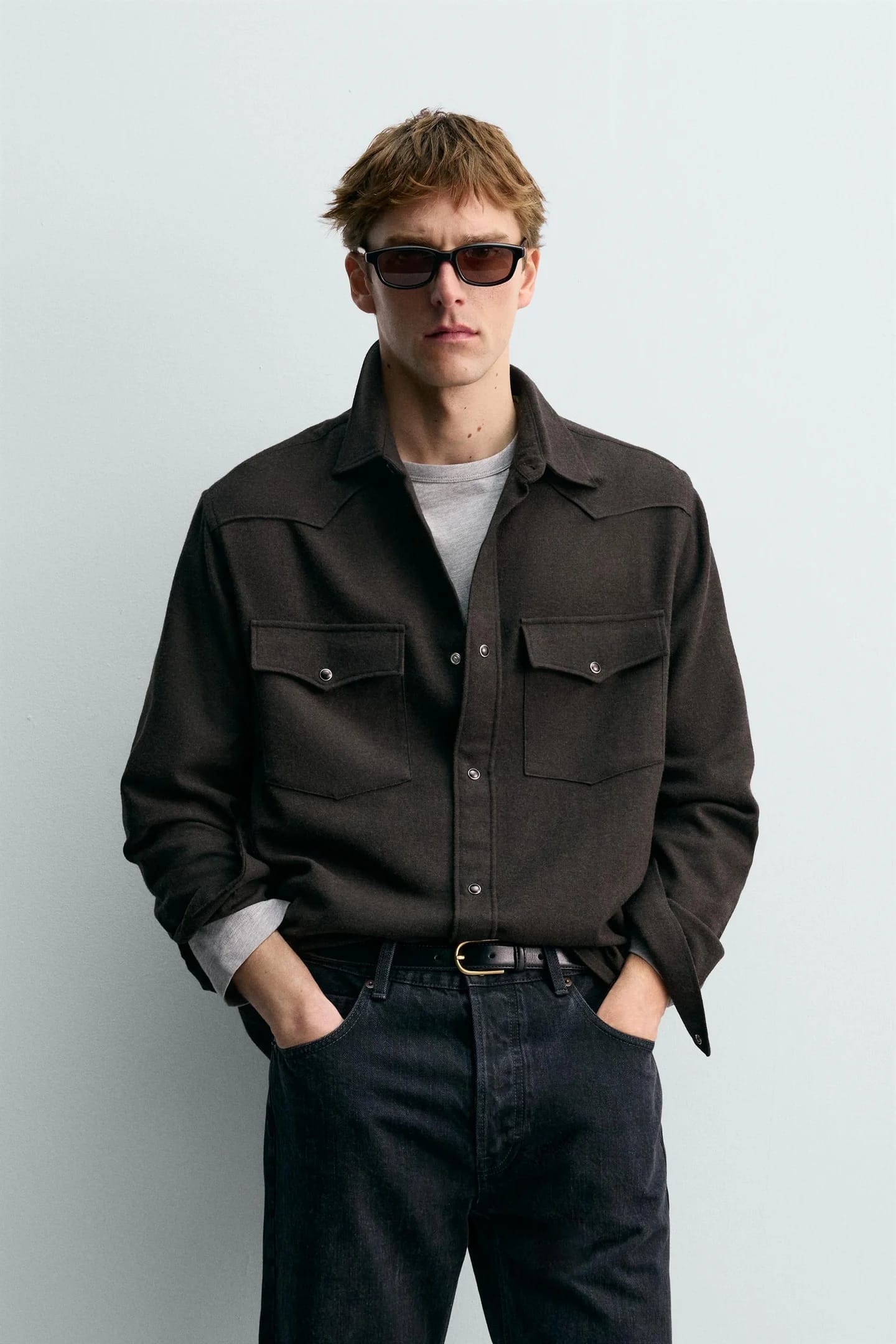 РУБАШКА В СТИЛЕ ИЗ ШЕРСТИ AARON LEVINE X Zara - фото 2
