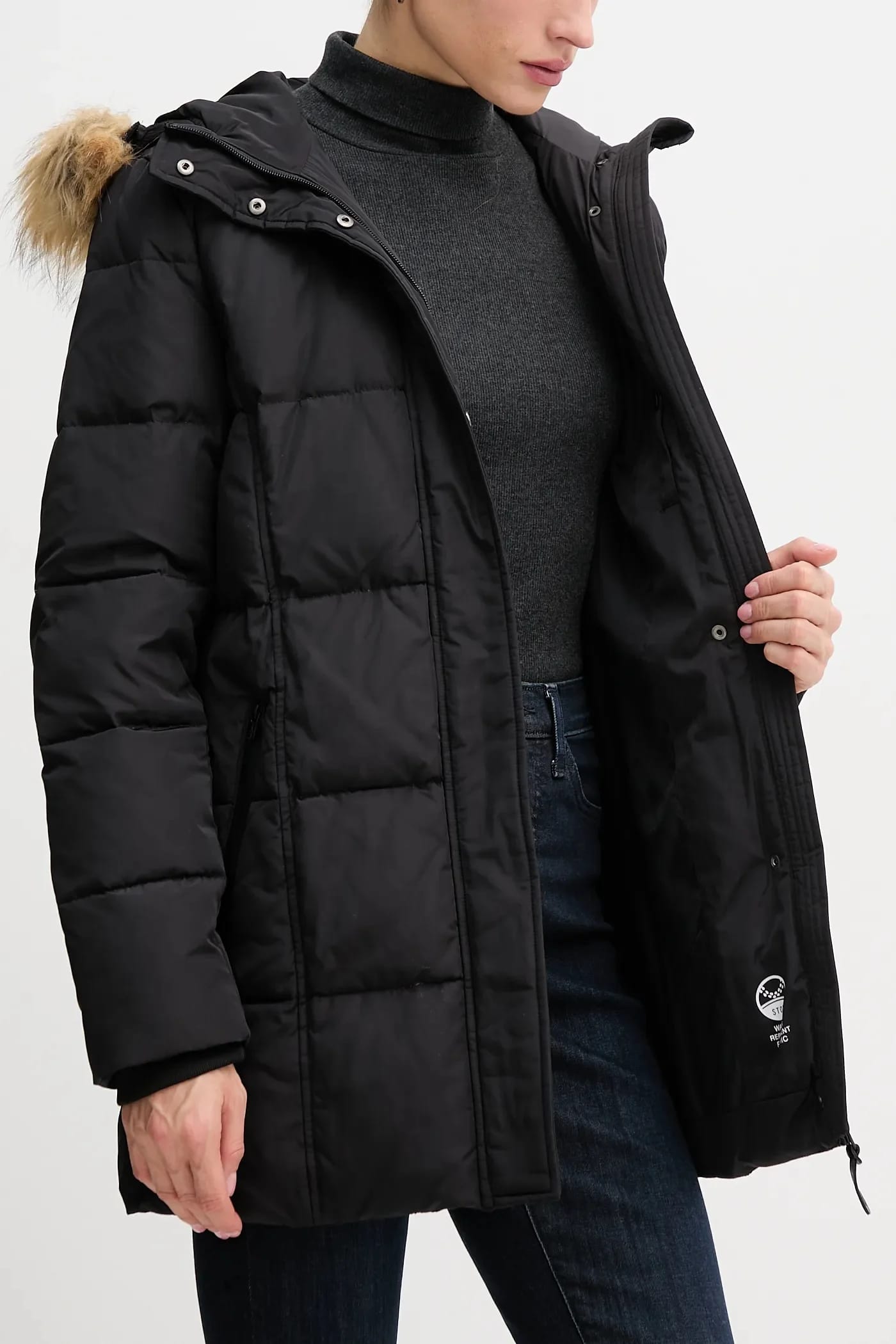 Куртка черная для женщин - фото 5