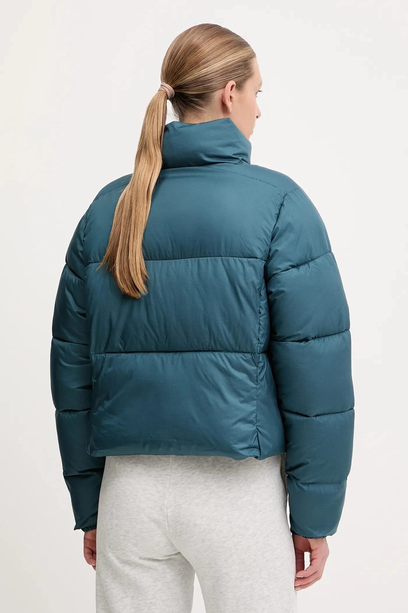 Пуховая куртка Colorblock бирюзовая для женщин - фото 3