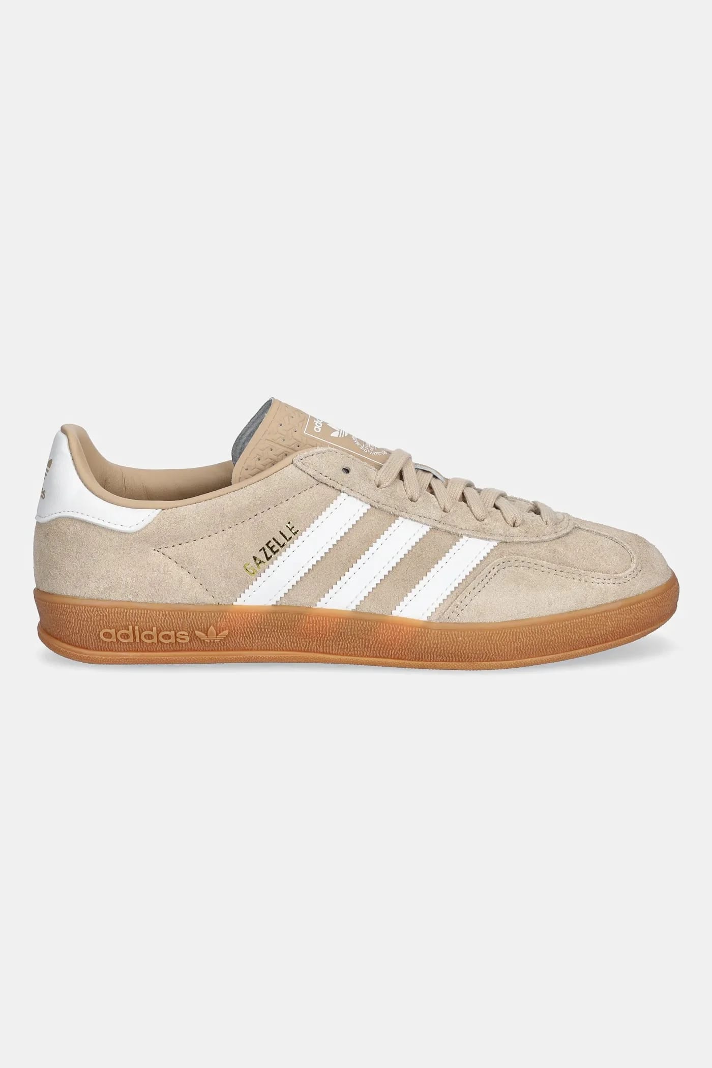 кроссовки Gazelle Indoor замшевые бежевое - фото 2