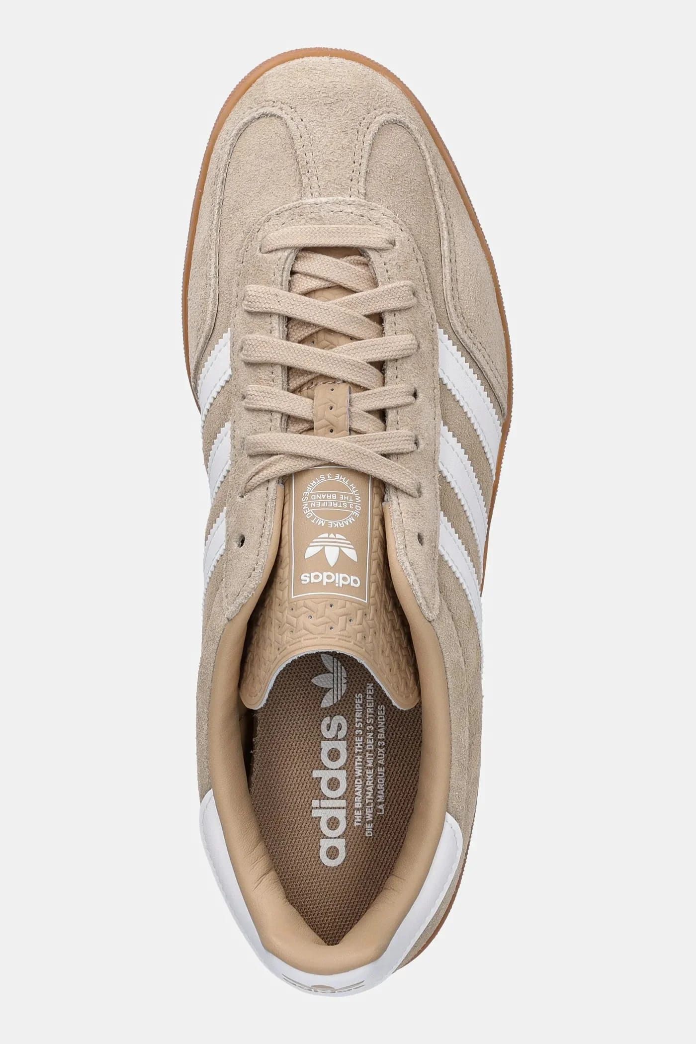 кроссовки Gazelle Indoor замшевые бежевое - фото 4