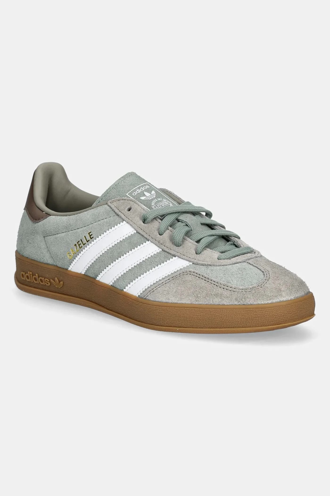 кроссовки Gazelle Indoor замшевые зеленое