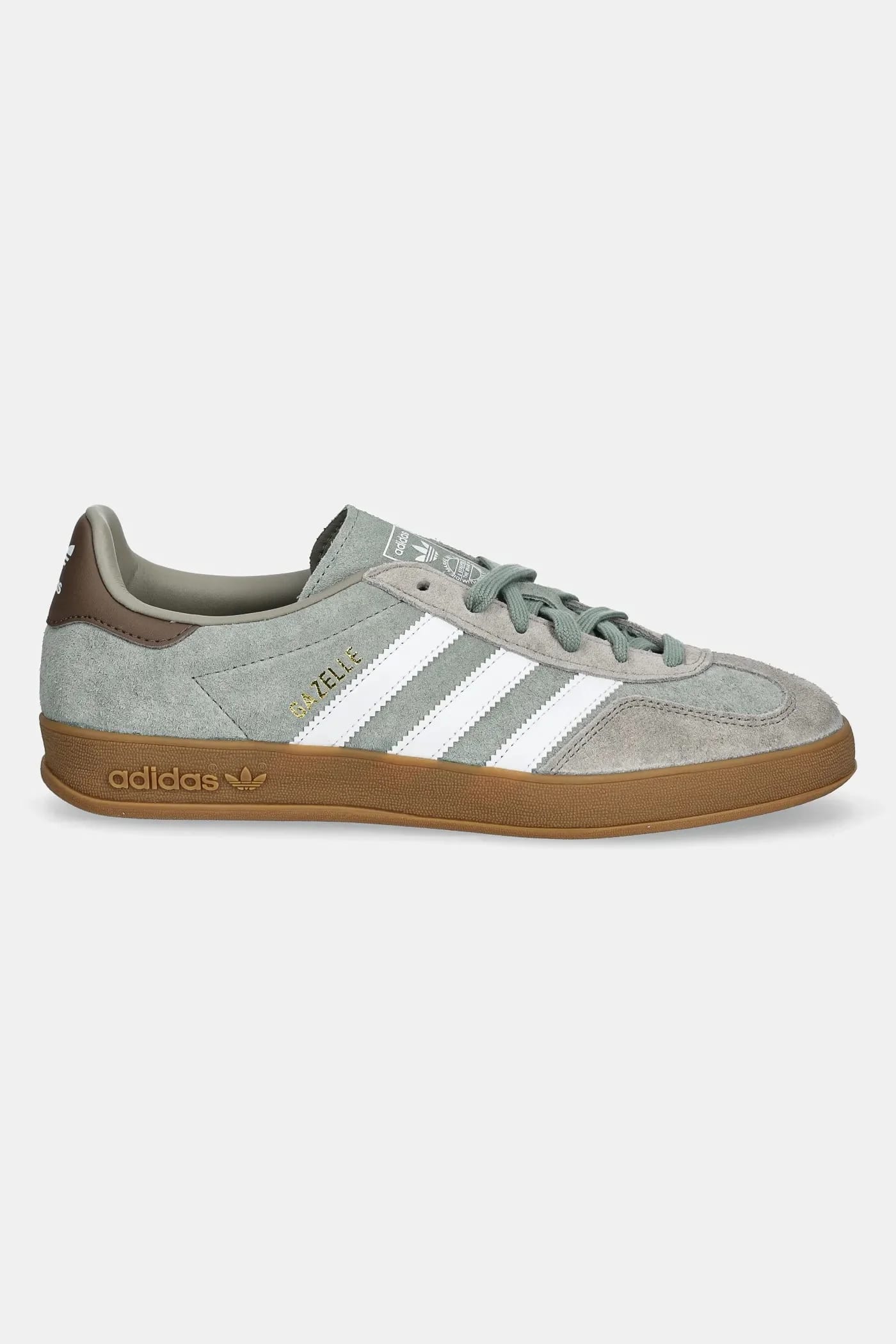 кроссовки Gazelle Indoor замшевые зеленое - фото 2