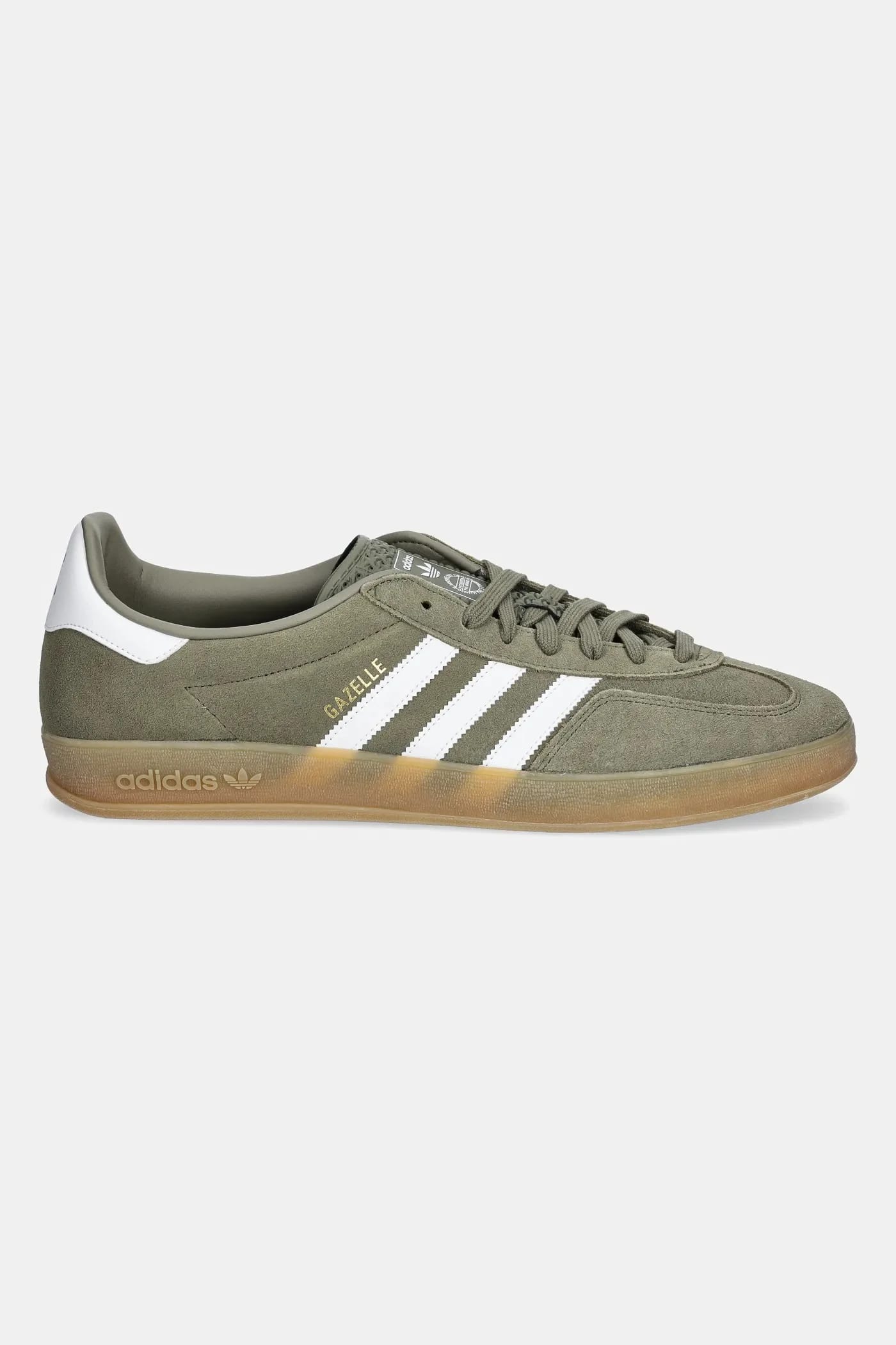 кроссовки Gazelle Indoor замшевые зеленое - фото 2