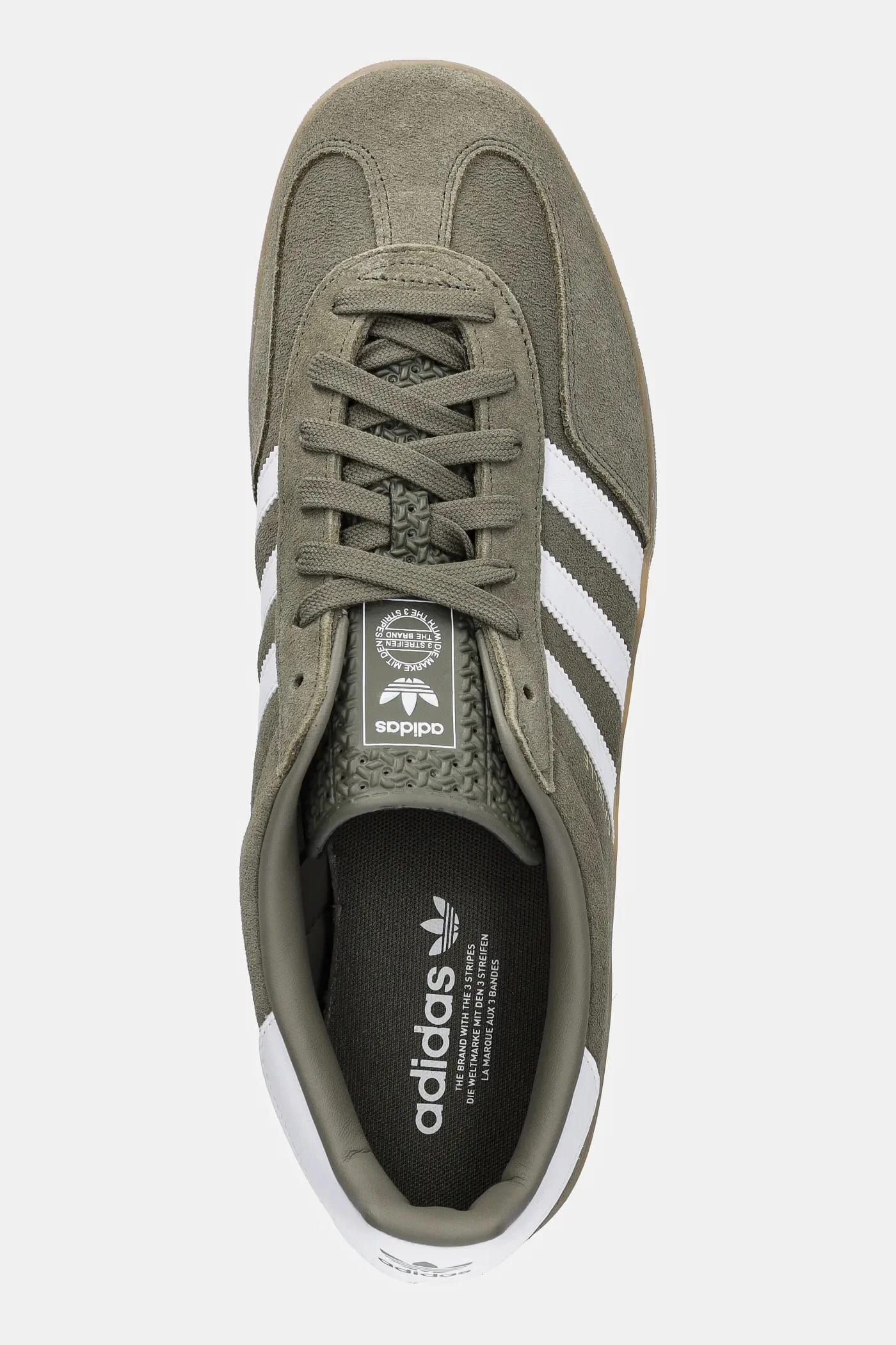 кроссовки Gazelle Indoor замшевые зеленое - фото 4