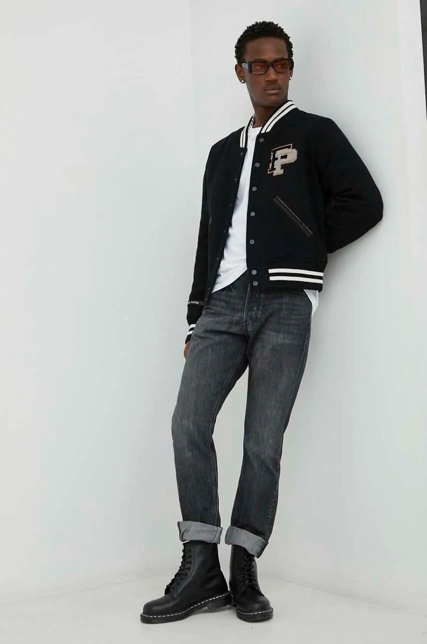 Шерстяной бомбер Varsity Jacket - фото 4