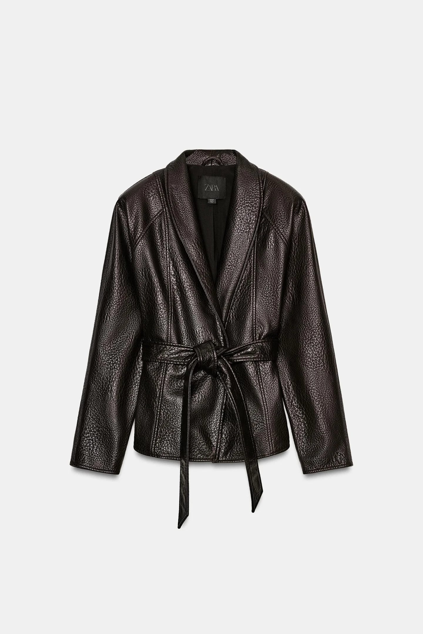 КУРТКА ИЗ ИСКУССТВЕННОЙ КОЖИ С ПОЯСОМ ИЗ КОЛЛЕКЦИИ ZW - фото 7