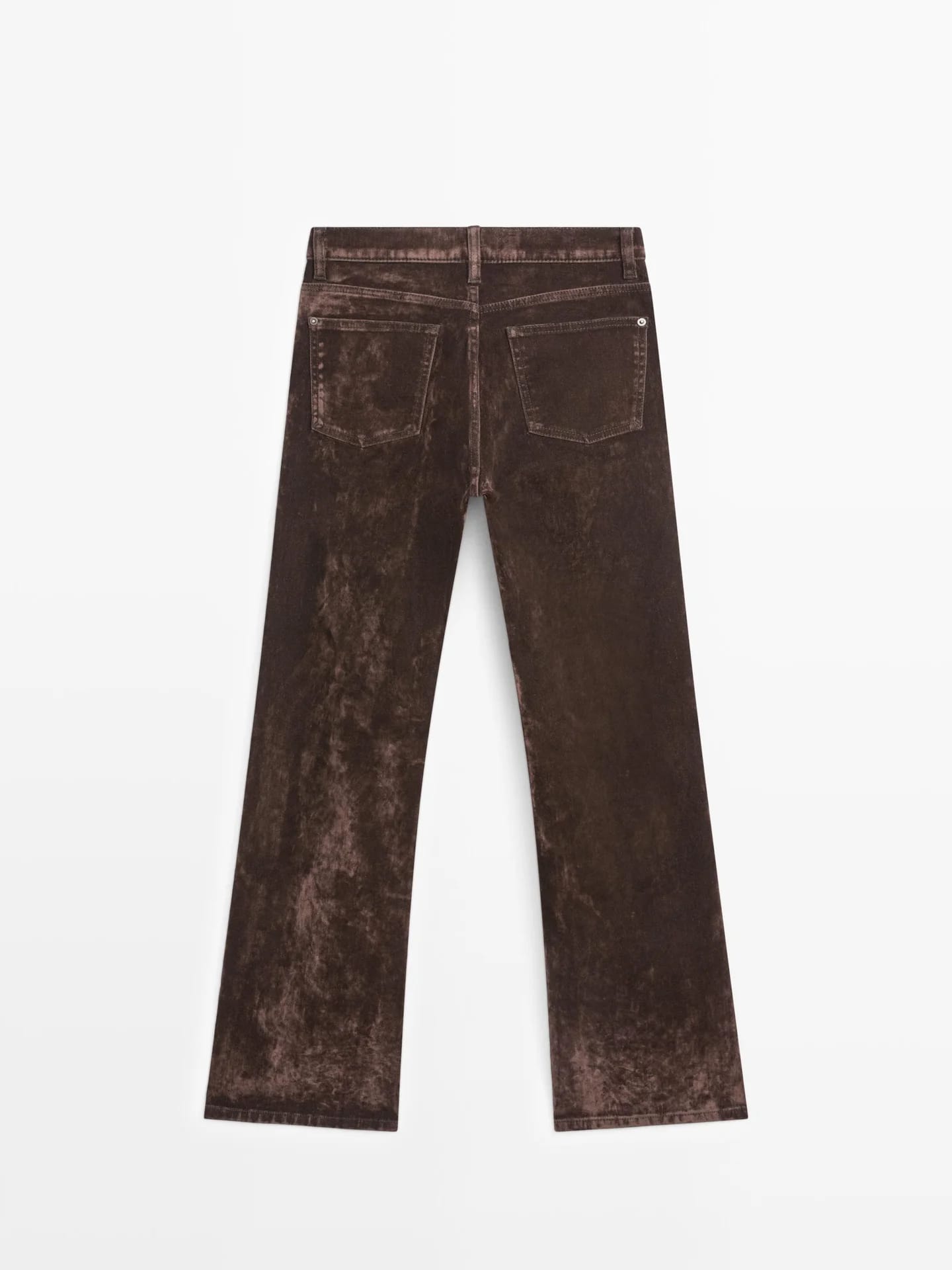 Джинсы Bootcut с завышенной талией в рубчик - фото 3