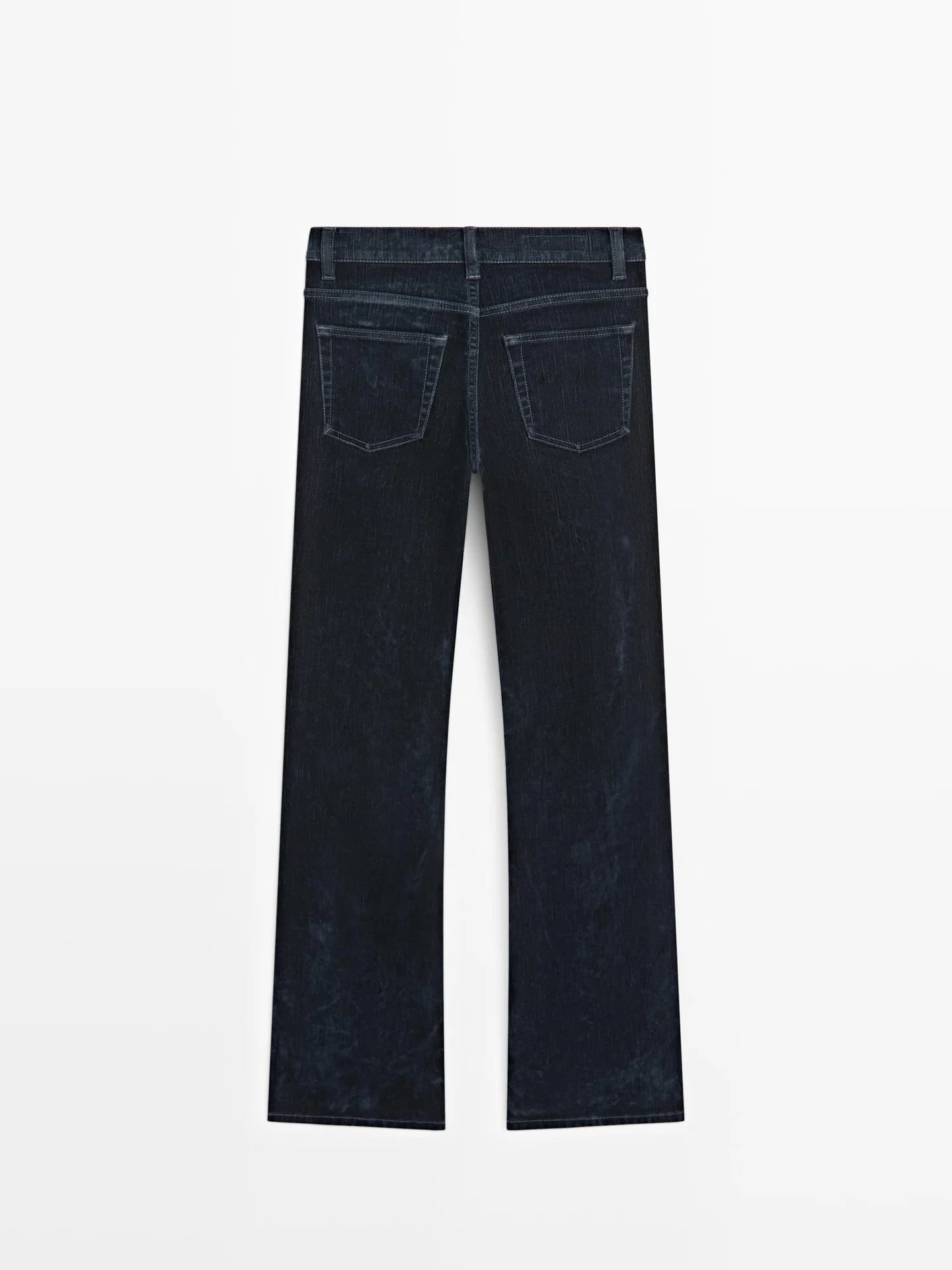 Джинсы Bootcut с завышенной талией в рубчик - фото 3
