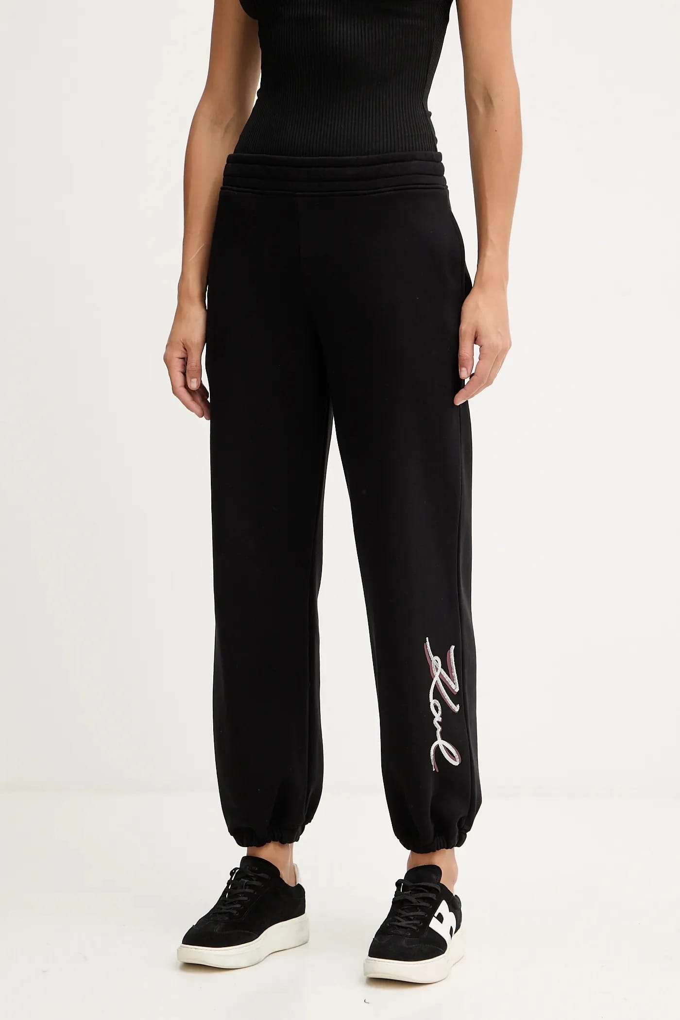 Хлопковые спортивные штаны серый для женщин