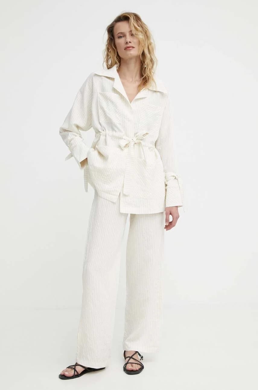 Брюки бежевые для женщин - фото 2