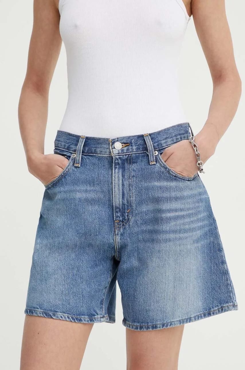 Джинсовые шорты HIGH BAGGY SHORT синие для женщин