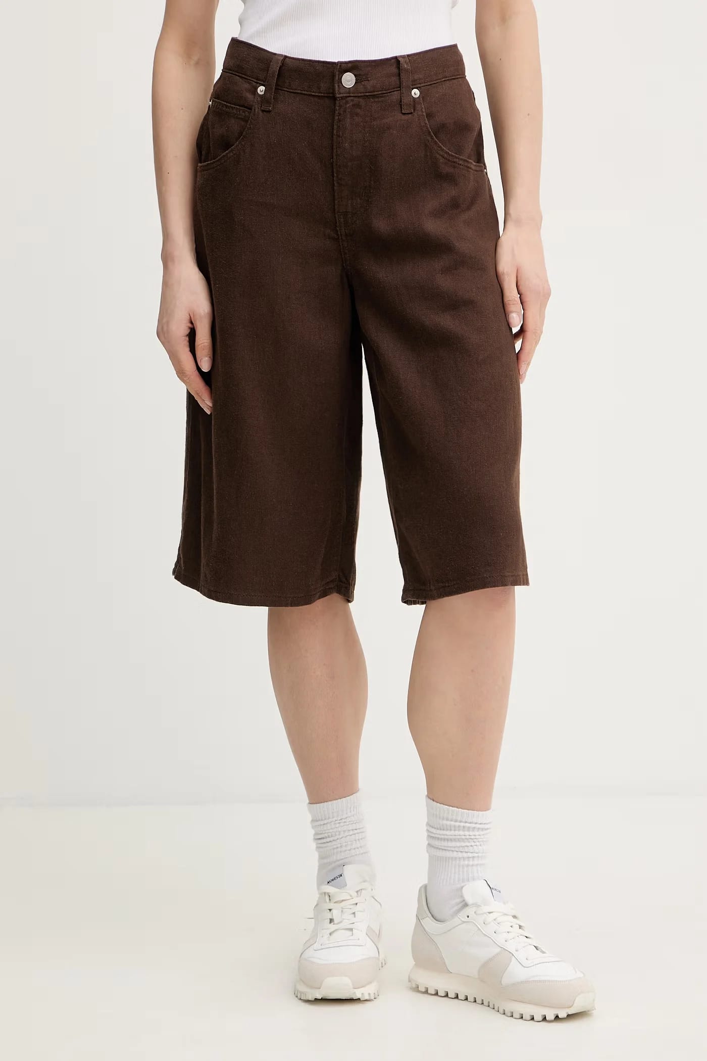 SUPER BAGGY LONG женские льняные шорты