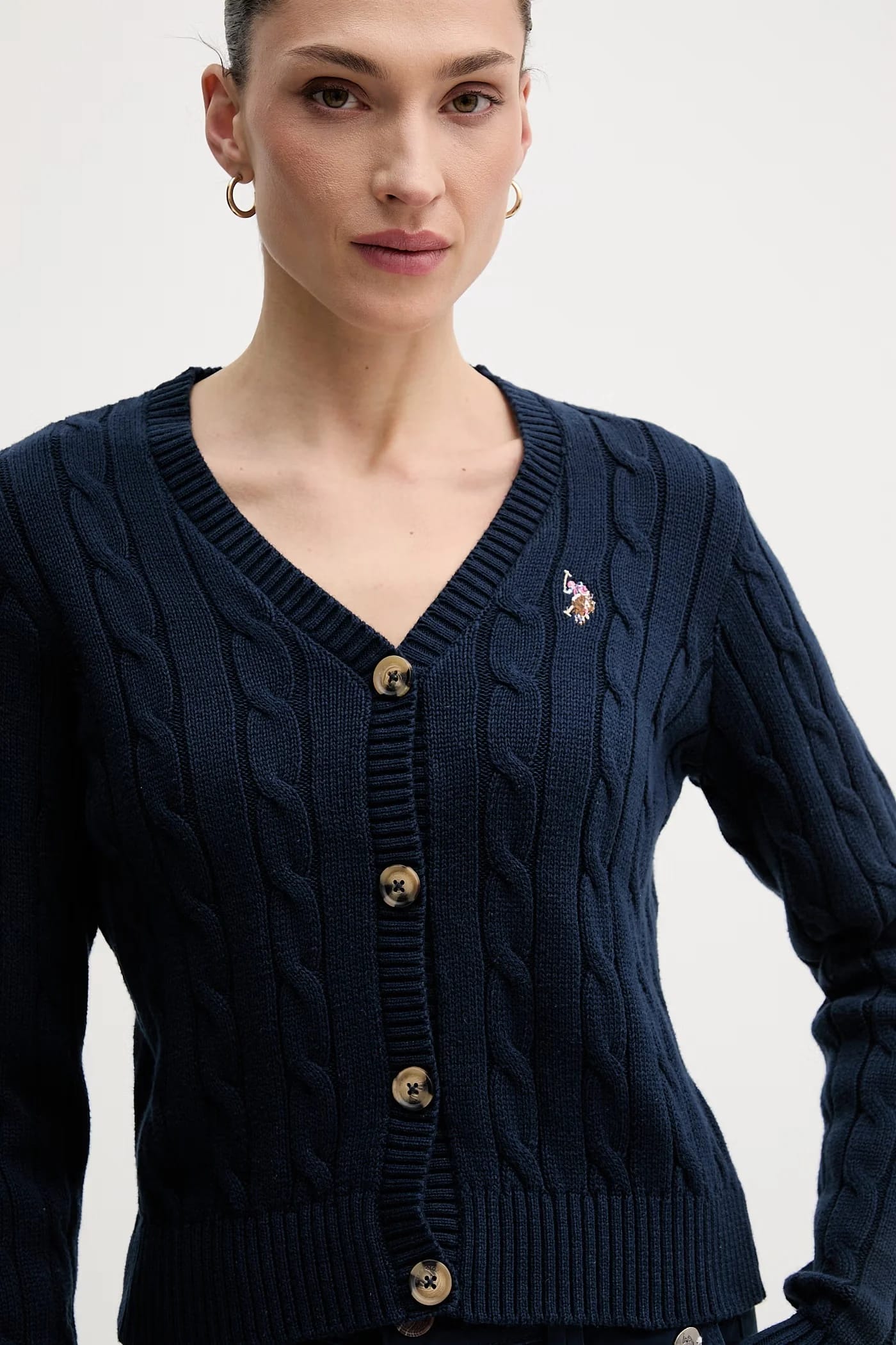 Женский хлопковый кардиган CABLE KNIT - фото 4