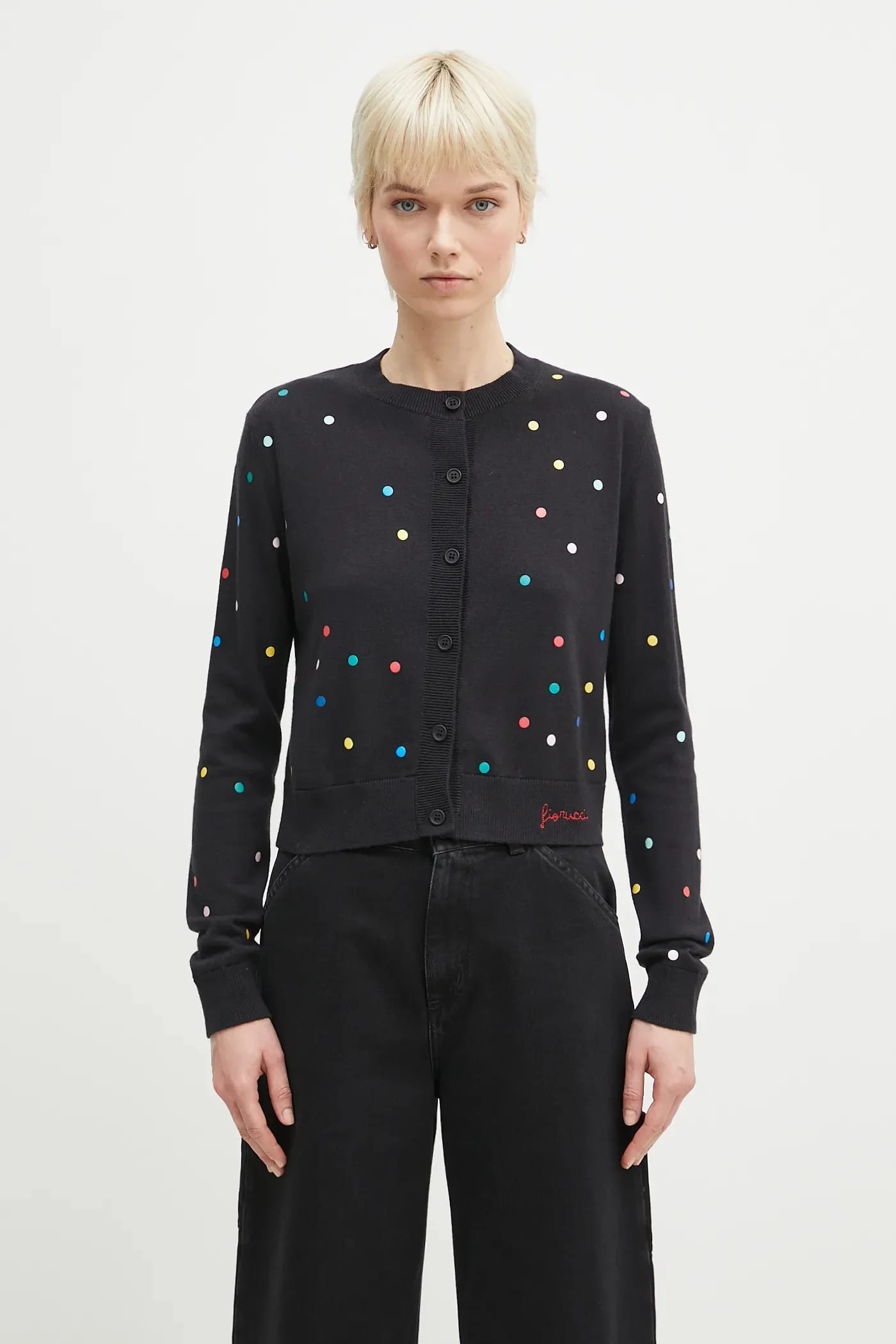 Шерстяной кардиган с принтом Confetti Dot Logo