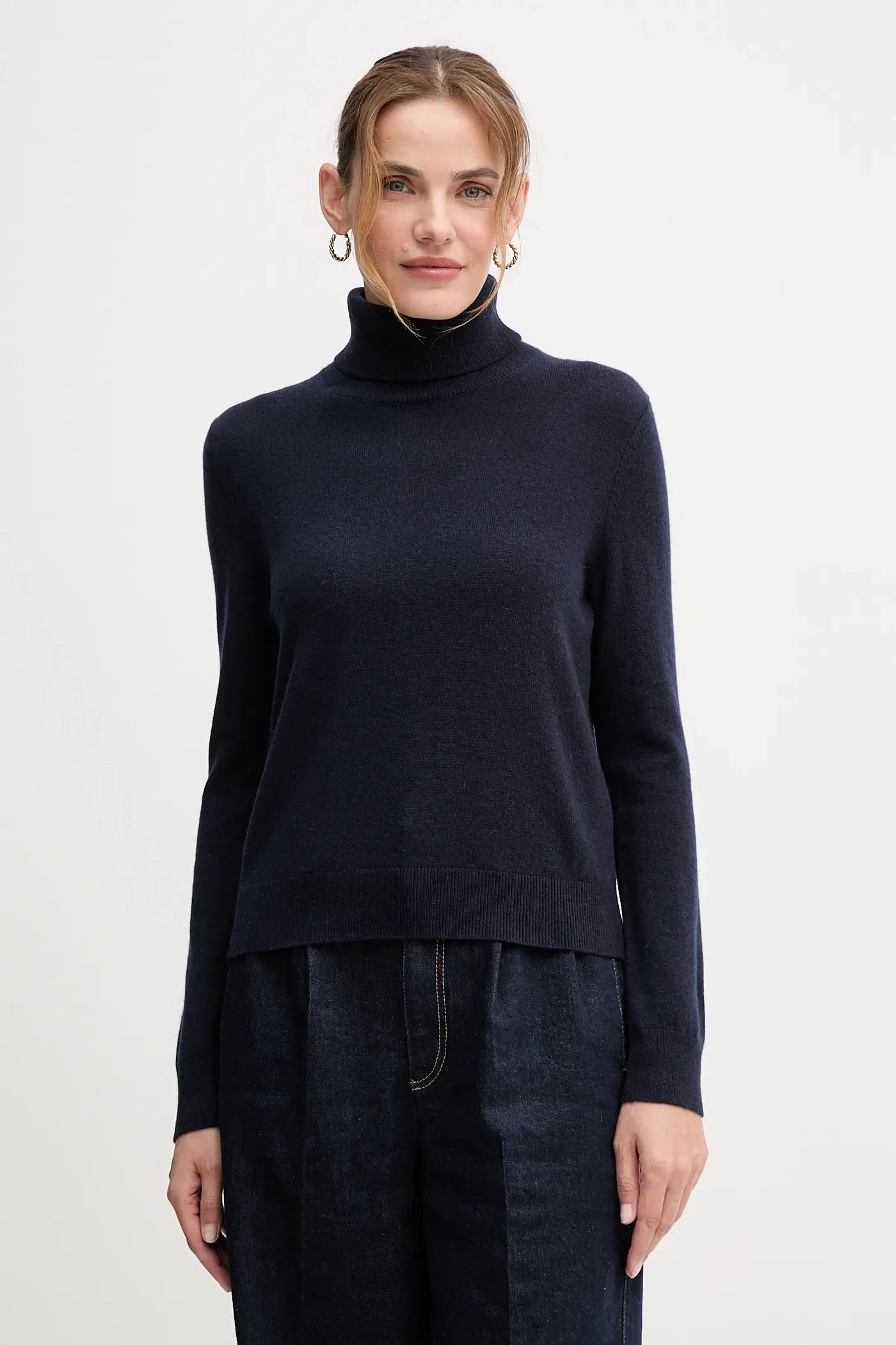 Кашемировый свитер военно-морской для женщин