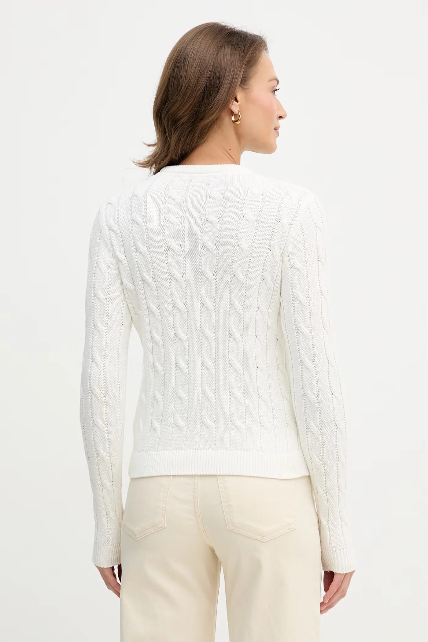Женский хлопковый свитер CREW NECK CABLE - фото 3