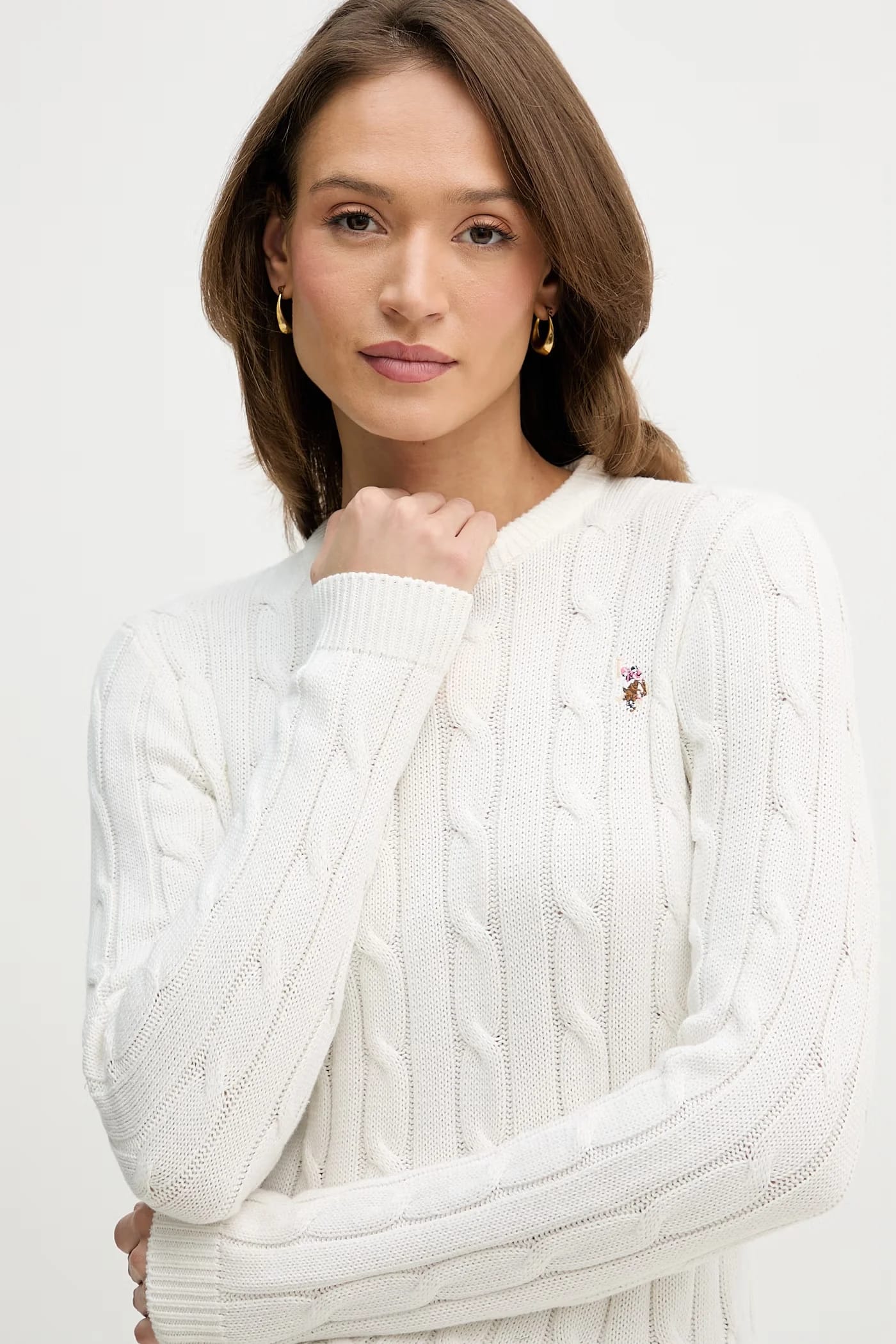 Женский хлопковый свитер CREW NECK CABLE - фото 4