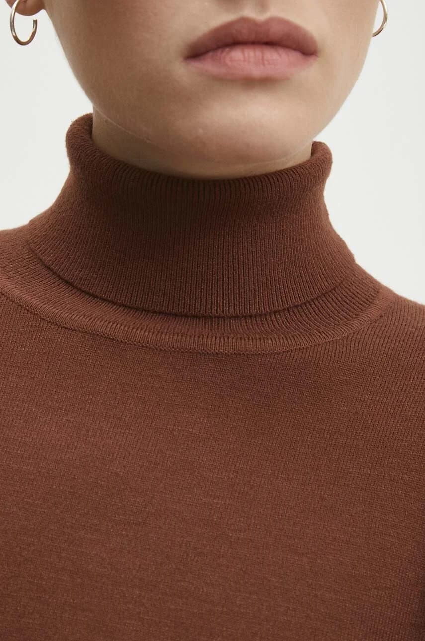 Кашемировый свитер Answear Lab коричневый для женщин - фото 8