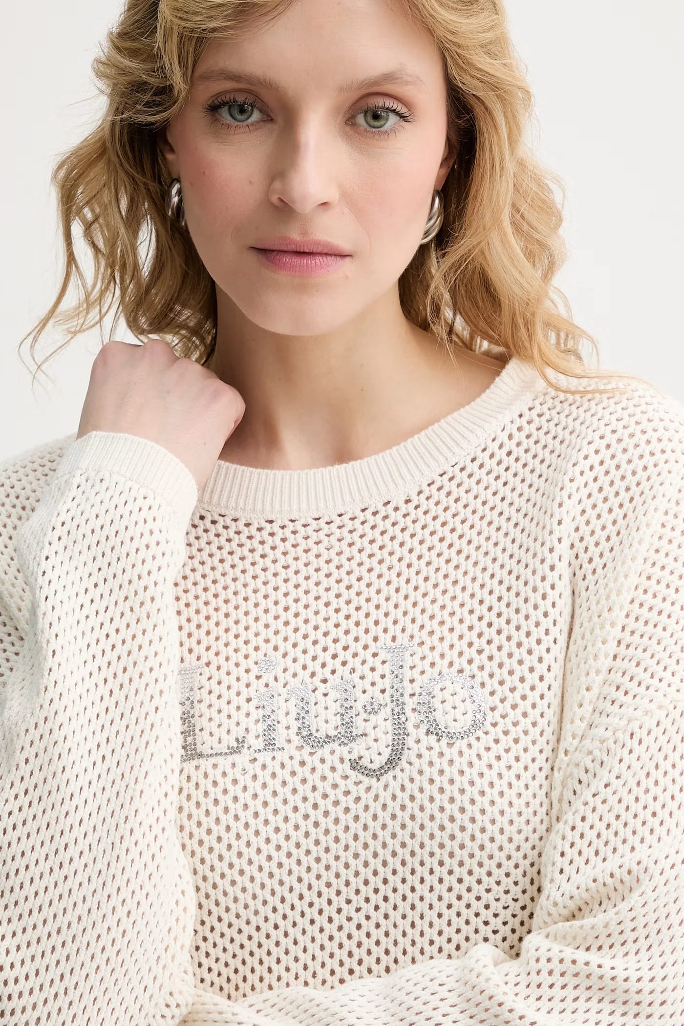 Женский хлопковый свитер бежевый для женщин - фото 4