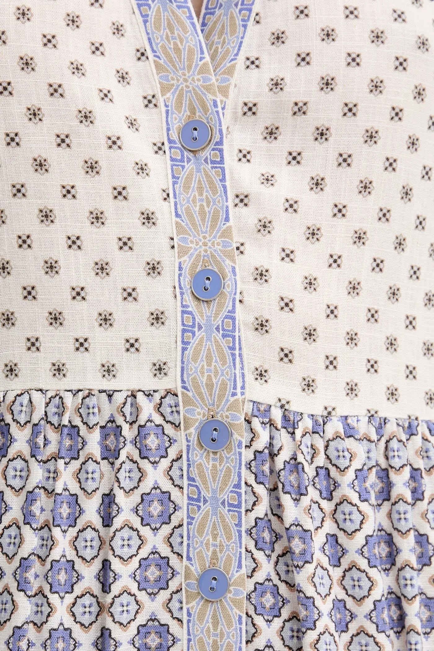 Платье из льна синяя - фото 6
