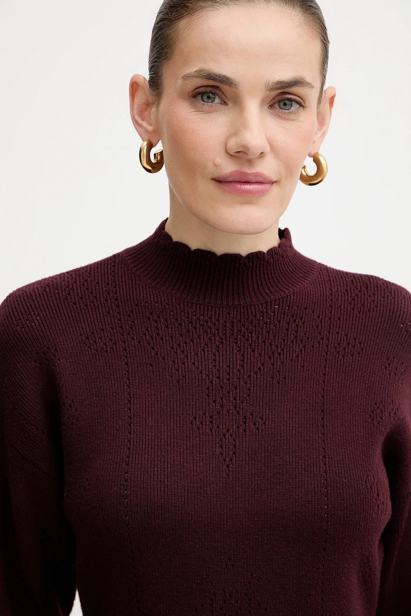 Платье из смесовой шерсти бордовое для женщин - фото 4