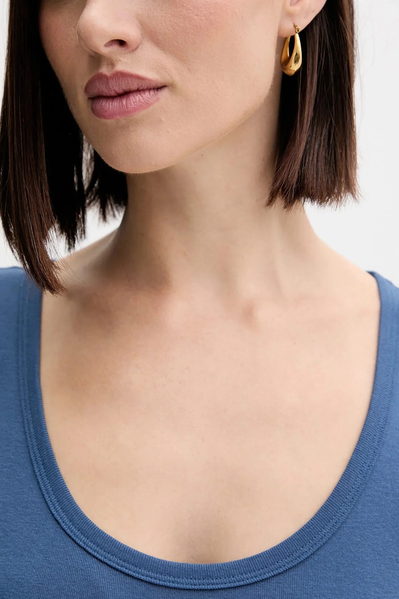 Хлопковый топ синий для женщин - фото 5