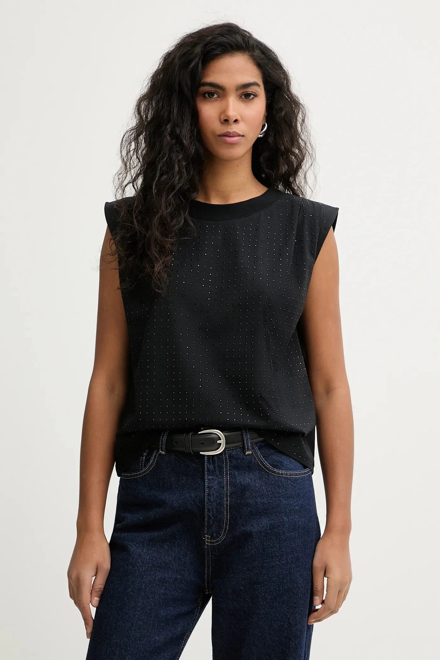 Хлопковый топ черный для женщин