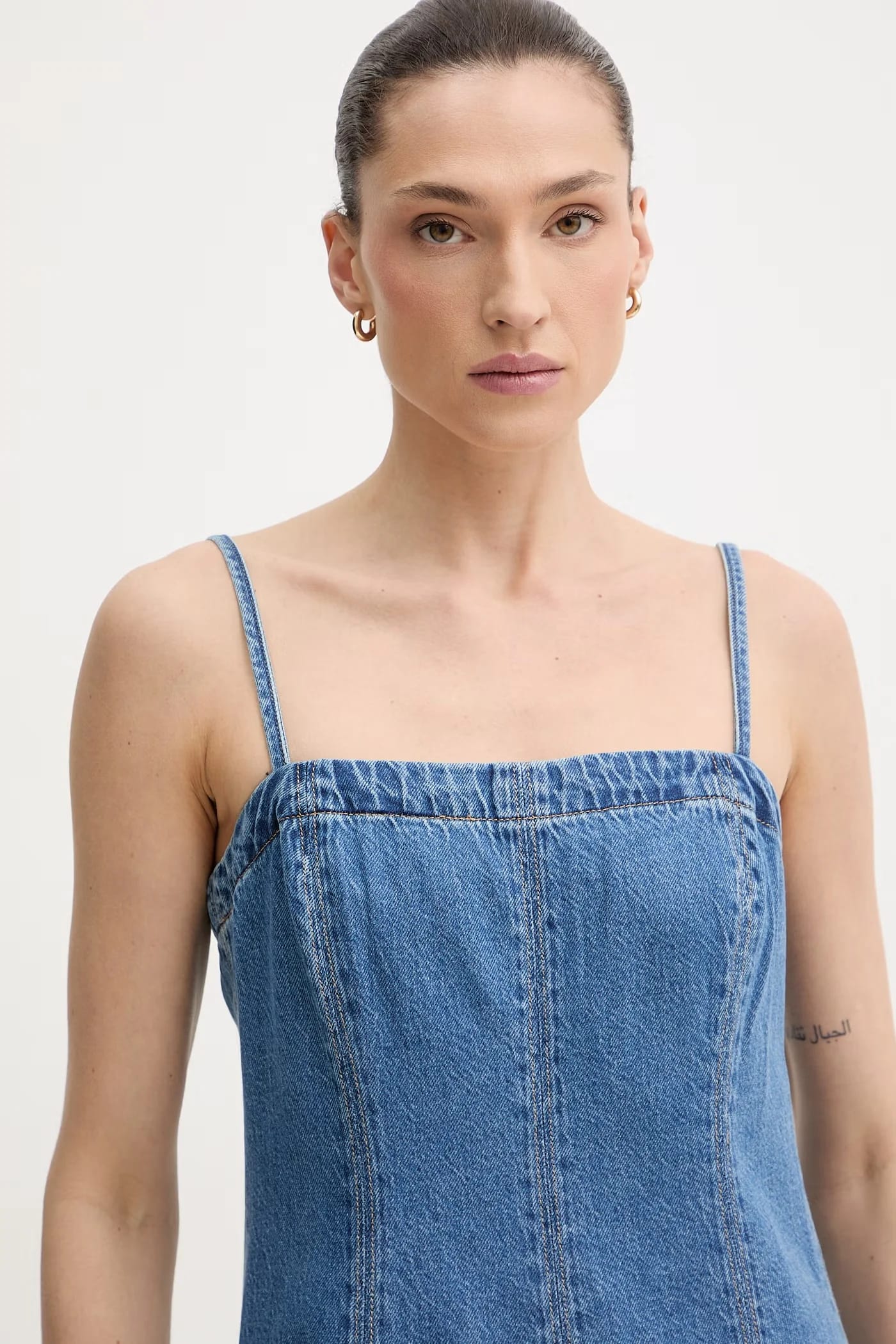 DENIM GODET джинсовое летнее платье - фото 4