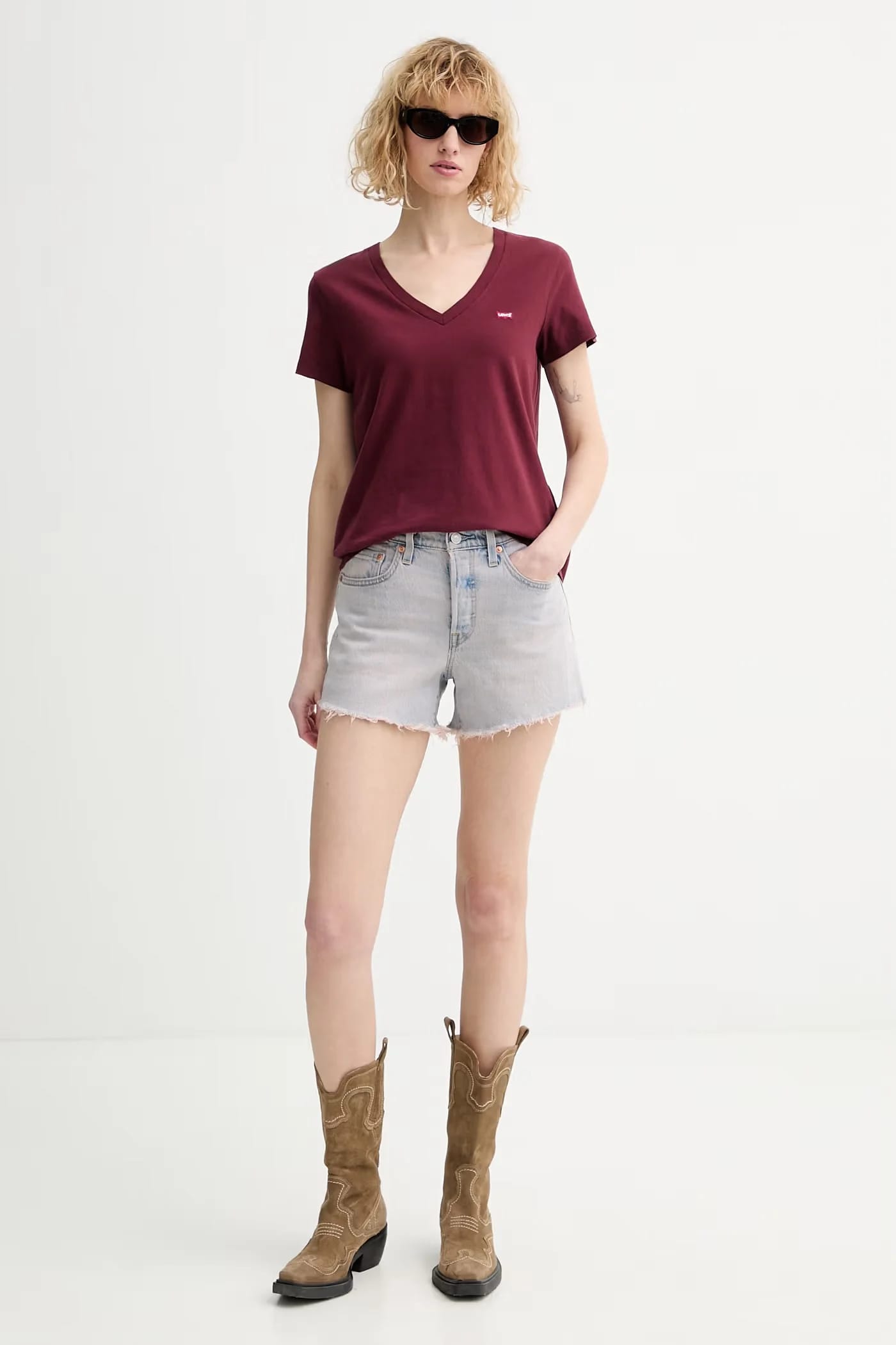 Хлопковая футболка PERFECT VNECK - фото 2