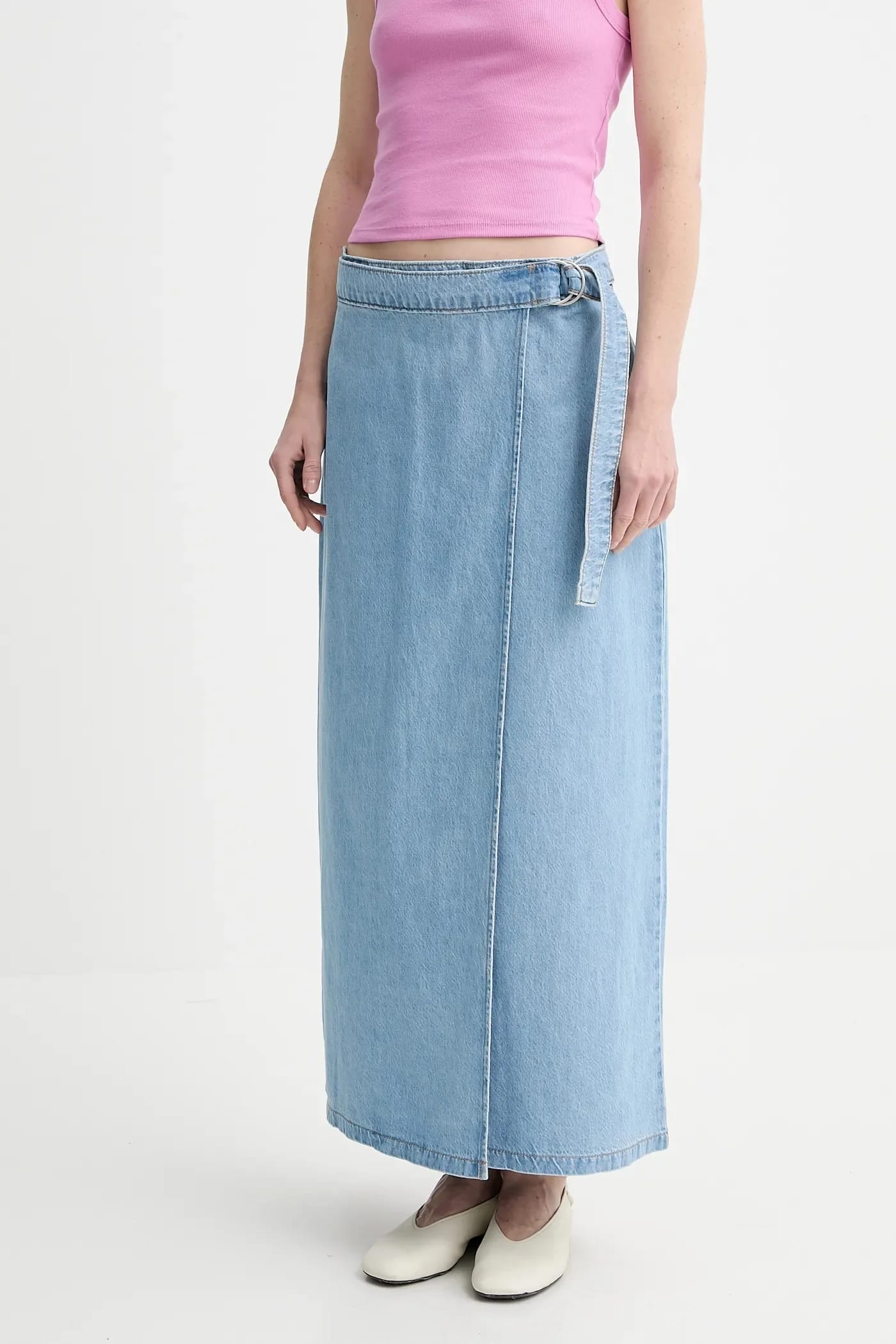 джинсовая юбка COLUMN WRAP SKIRT