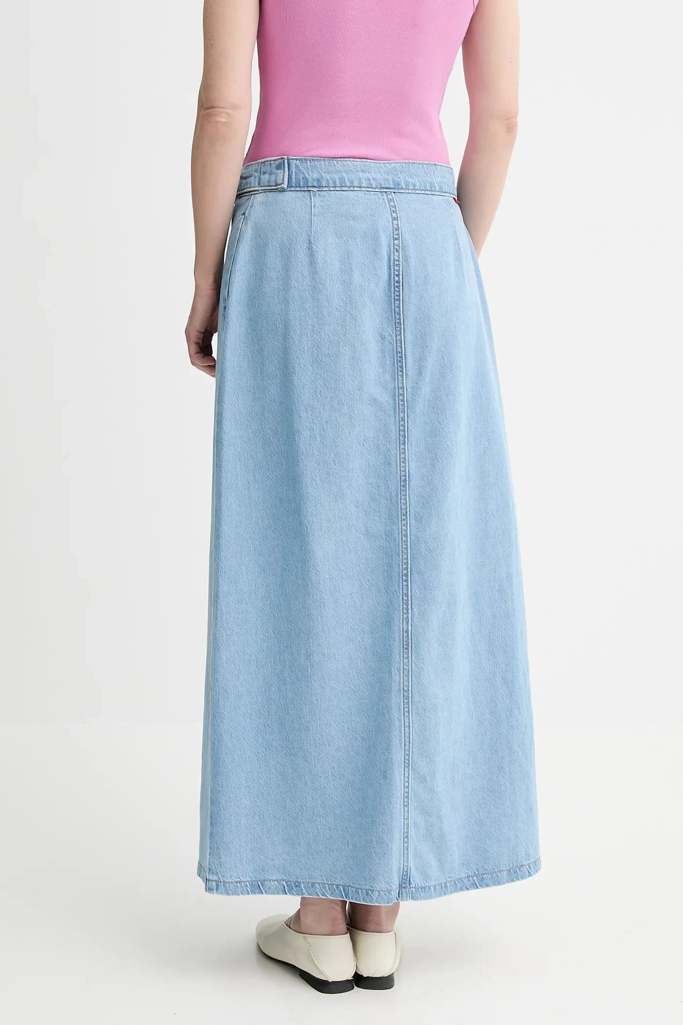 джинсовая юбка COLUMN WRAP SKIRT - фото 3