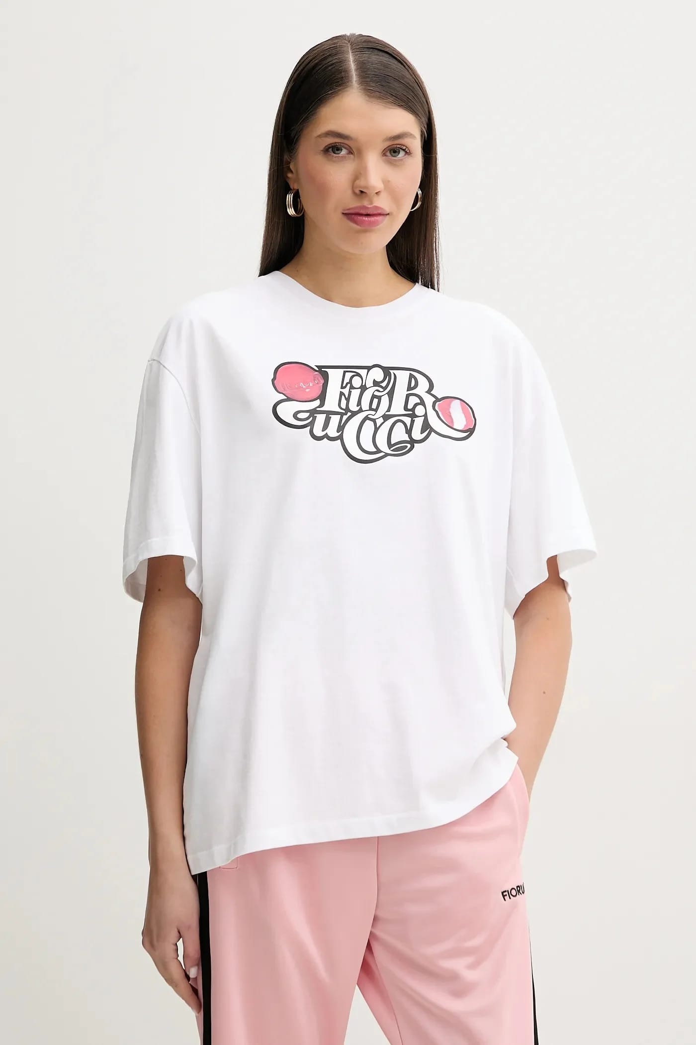 Хлопковая футболка Curly Lollipop Logo Футболка свободного покроя