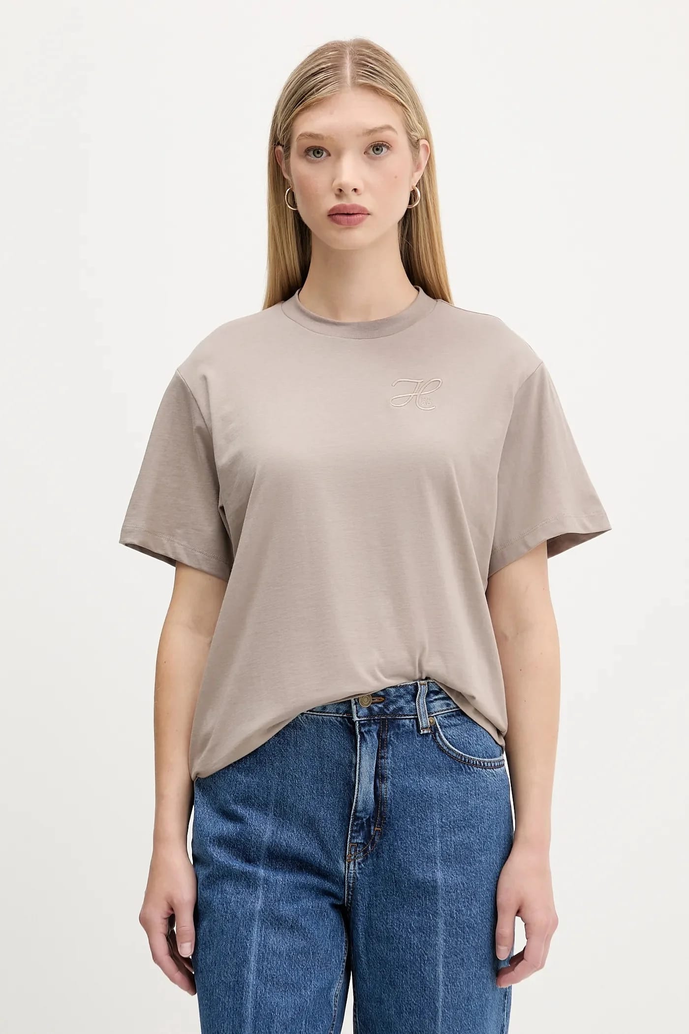Хлопковая футболка Vintage Tee_19 бежевая для женщин