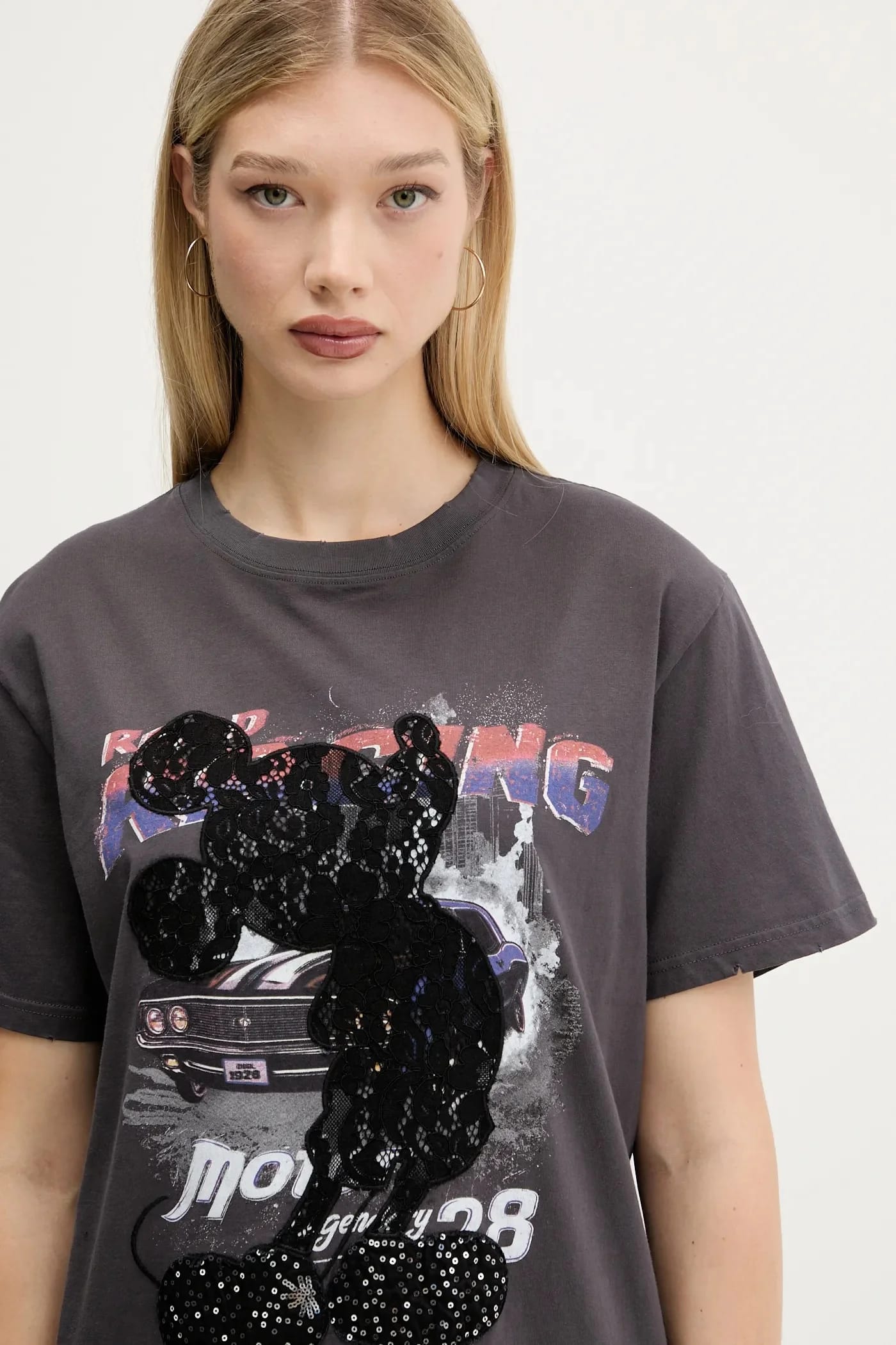 Хлопковая футболка MICKEY LACE - фото 4