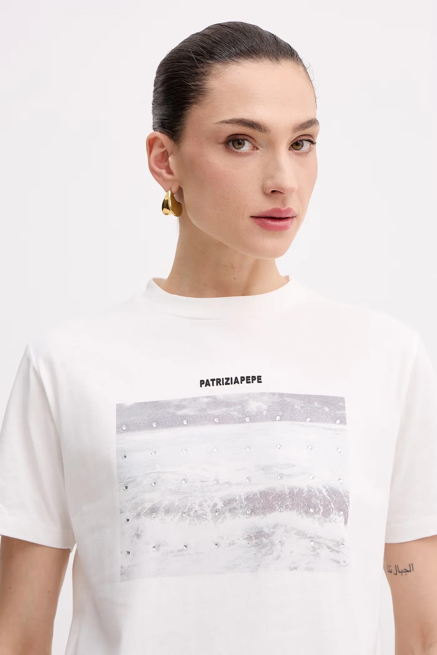 Женская хлопковая футболка белая для женщин - фото 4