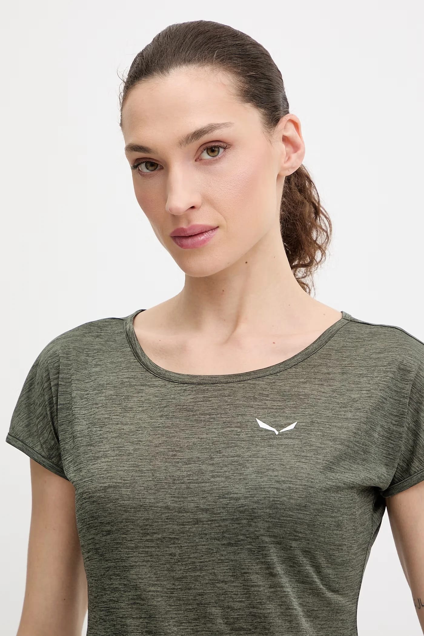 Спортивная футболка Puez Melange зеленая для женщин - фото 4