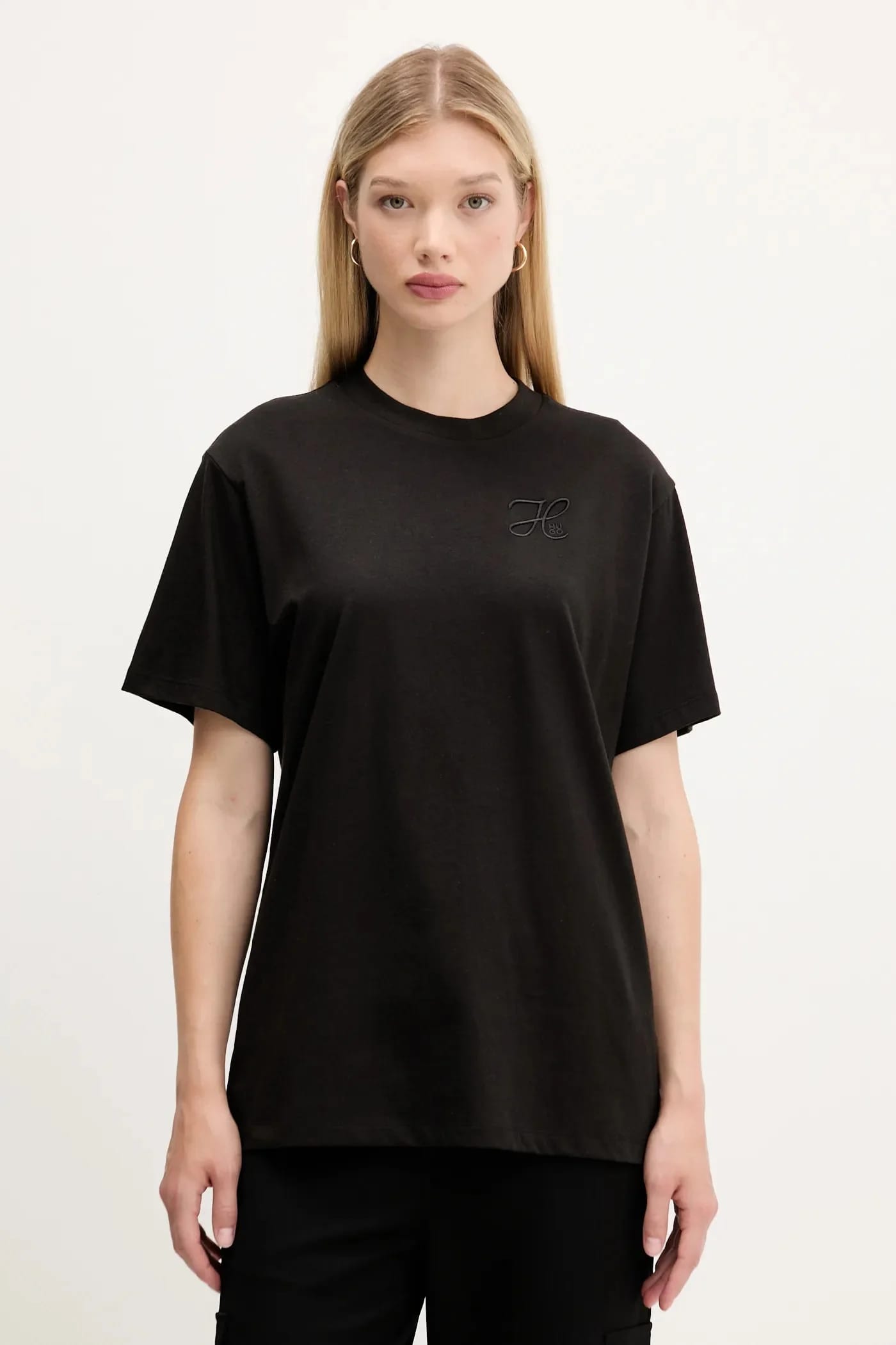 Хлопковая футболка Vintage Tee_19 черная для женщин
