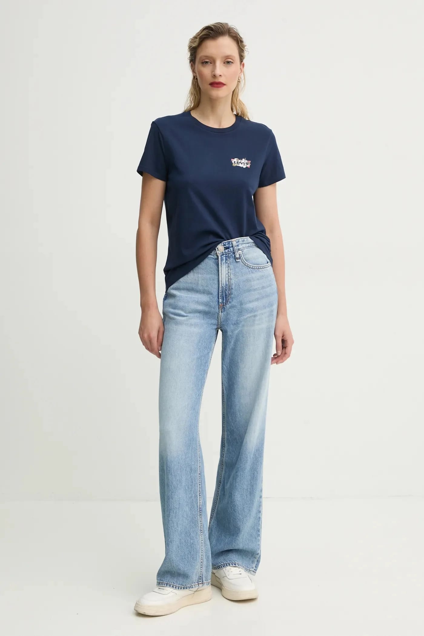 Футболка THE PERFECT TEE из хлопка военно-морской для женщин - фото 2