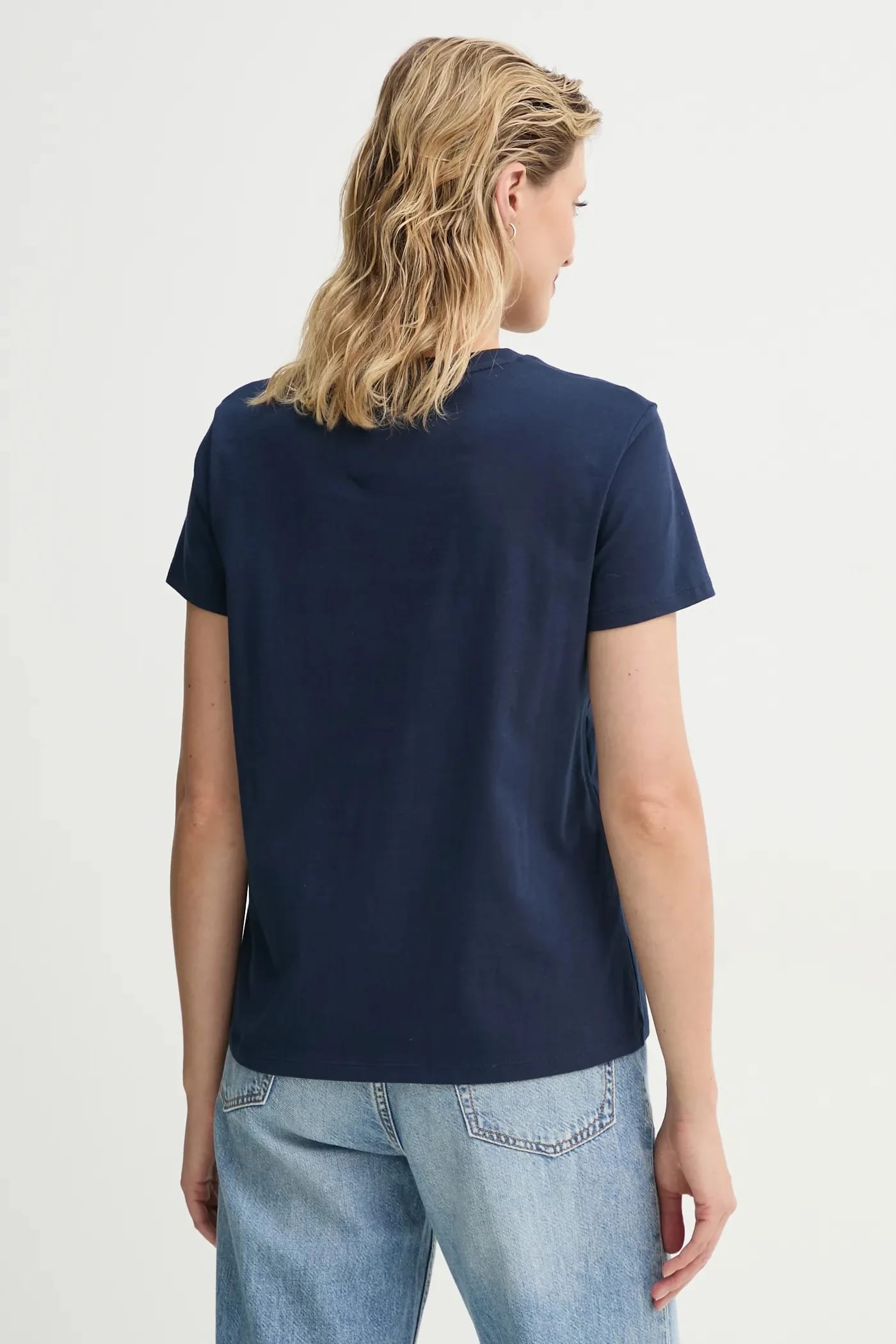 Футболка THE PERFECT TEE из хлопка военно-морской для женщин - фото 3