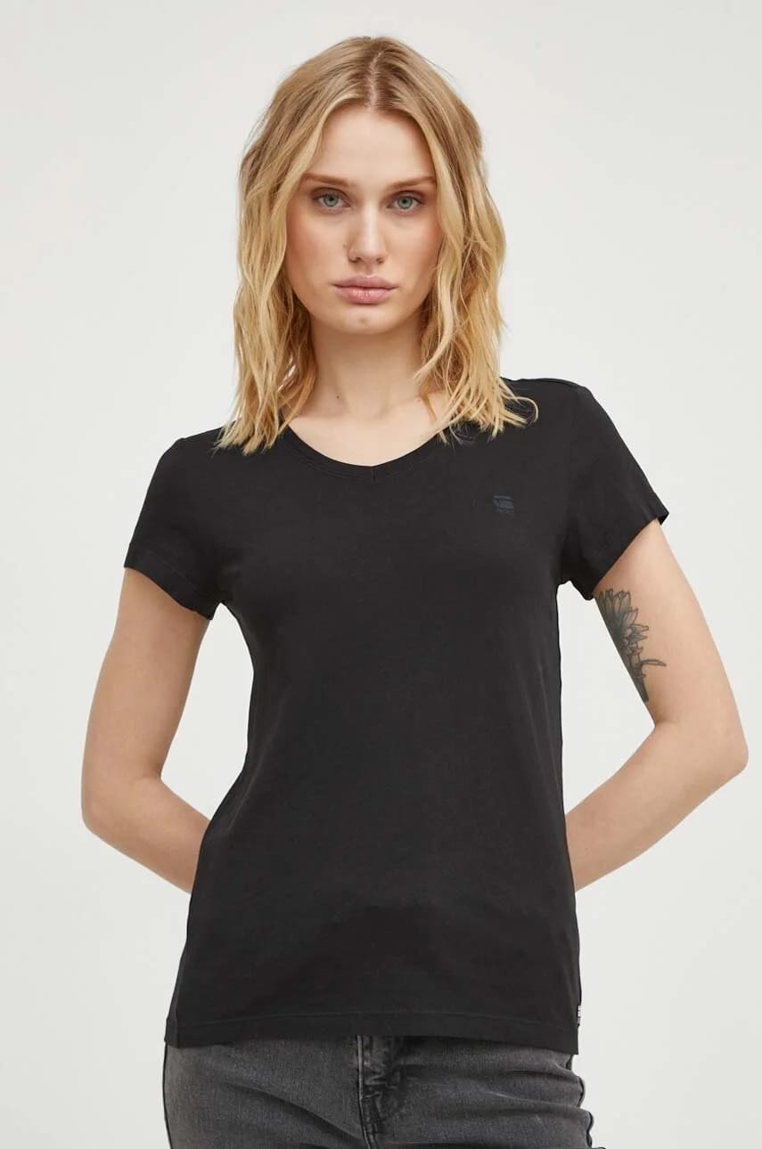 Футболка из сырого хлопка Eyben slim v t 2.0 черная для женщин