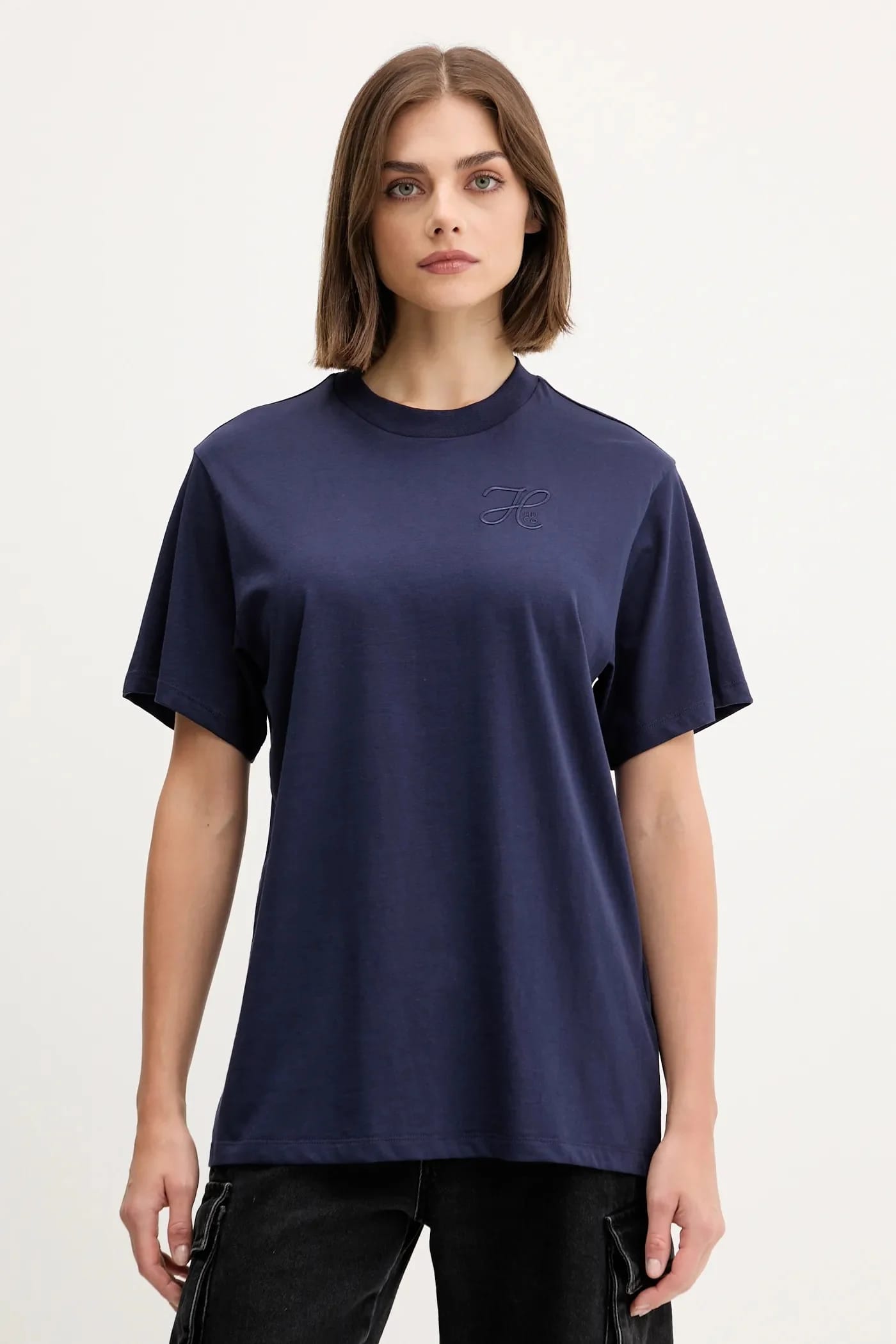 Хлопковая футболка Vintage Tee_19 военно-морской для женщин