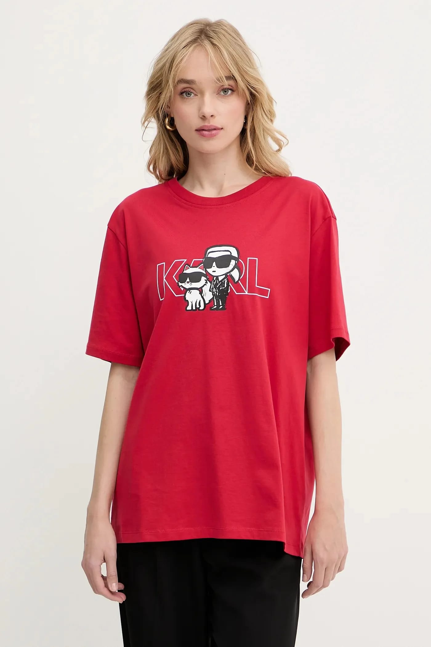 Хлопковая футболка IKON красная для женщин
