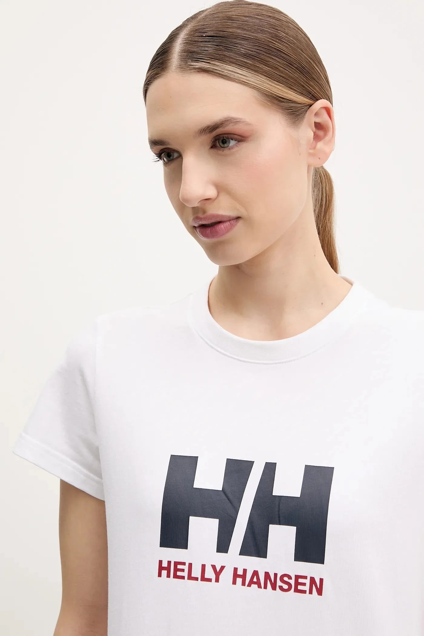Хлопковая футболка с логотипом HH белая для женщин - фото 4