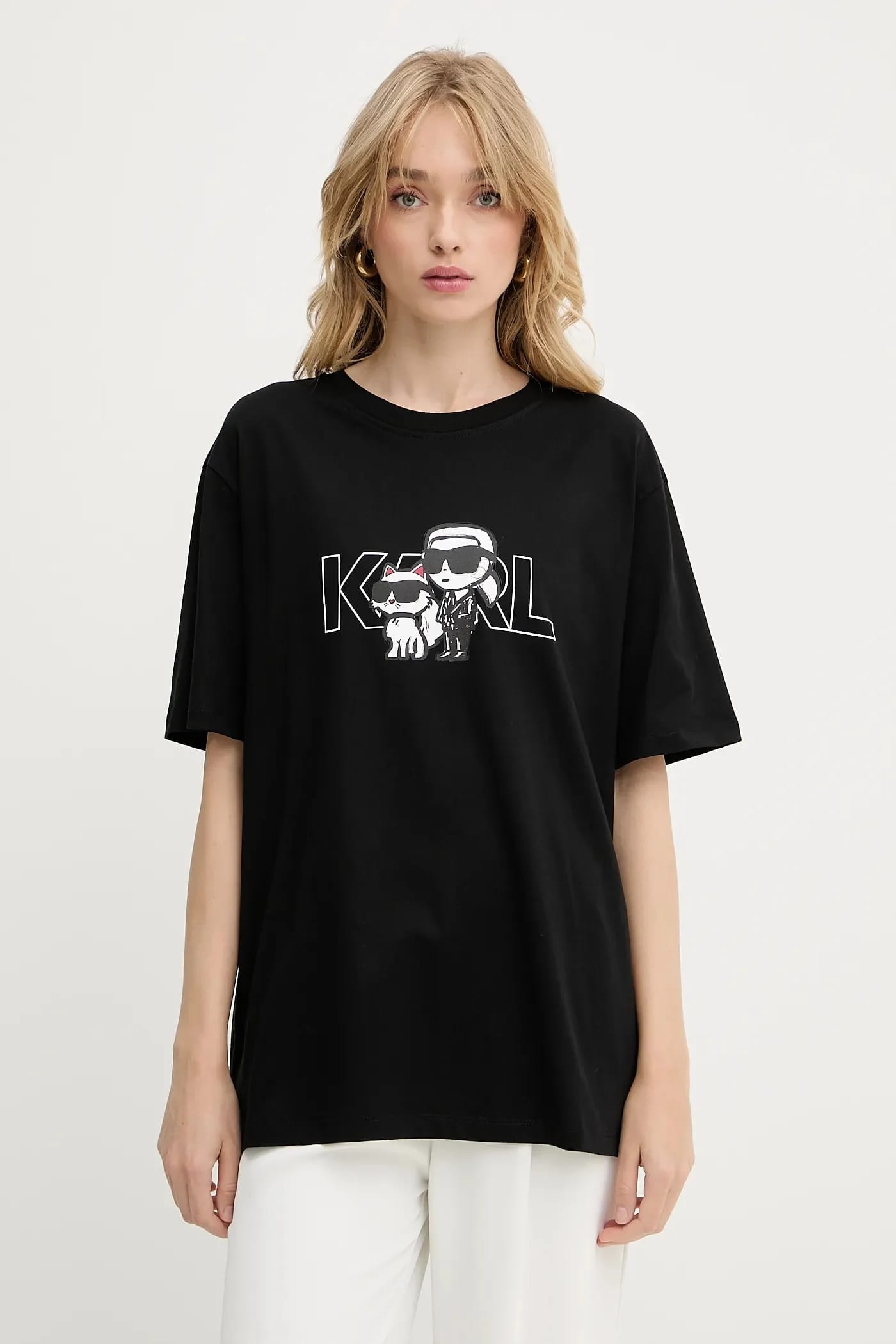 Хлопковая футболка IKON черная для женщин