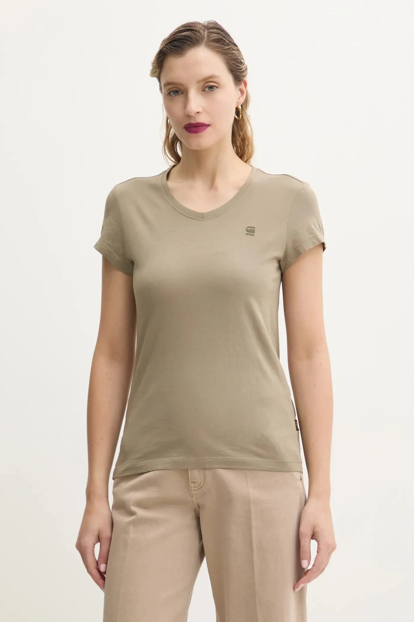 Футболка из сырого хлопка Eyben slim v t 2.0 зеленая для женщин