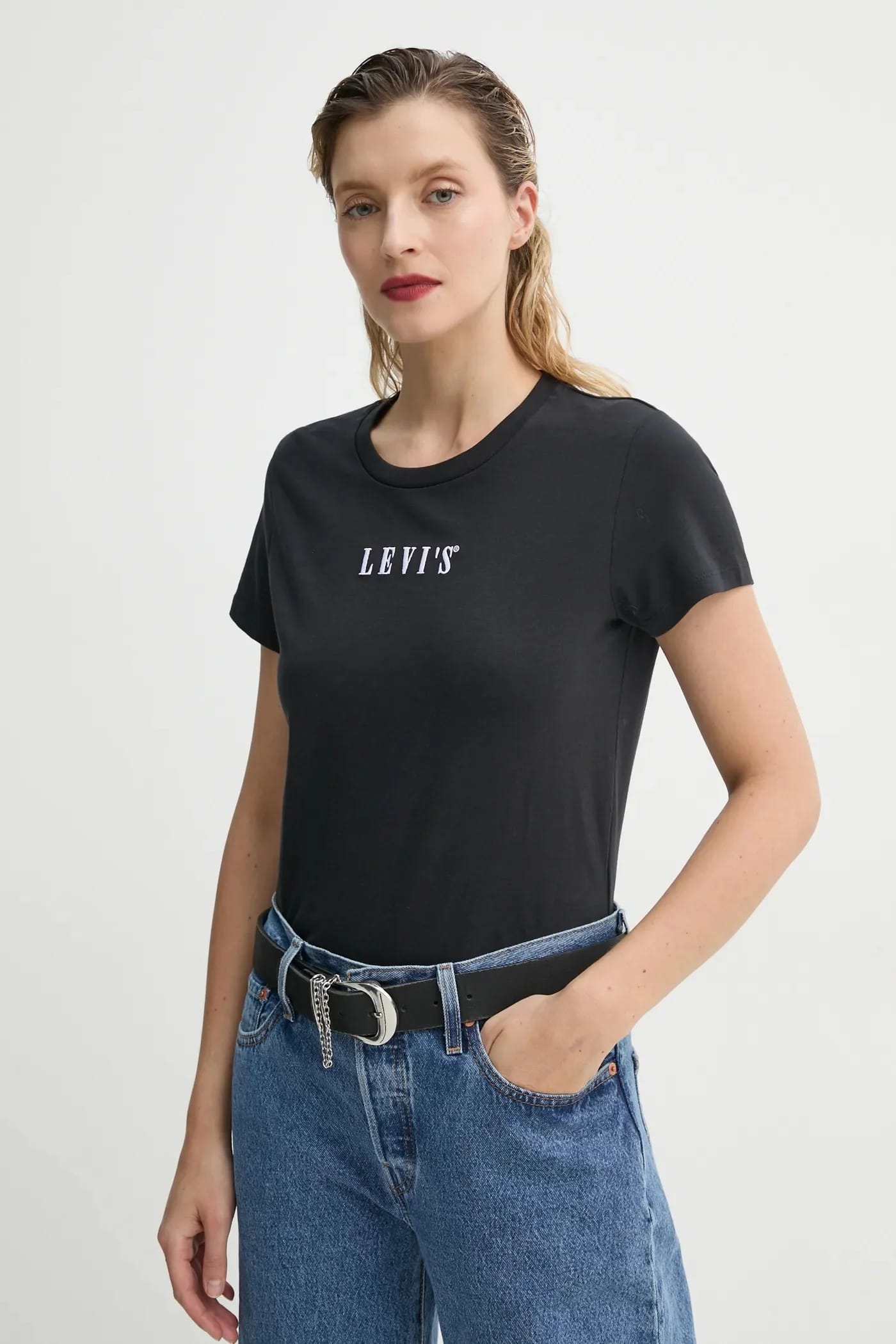 Футболка THE PERFECT TEE из хлопка черная для женщин