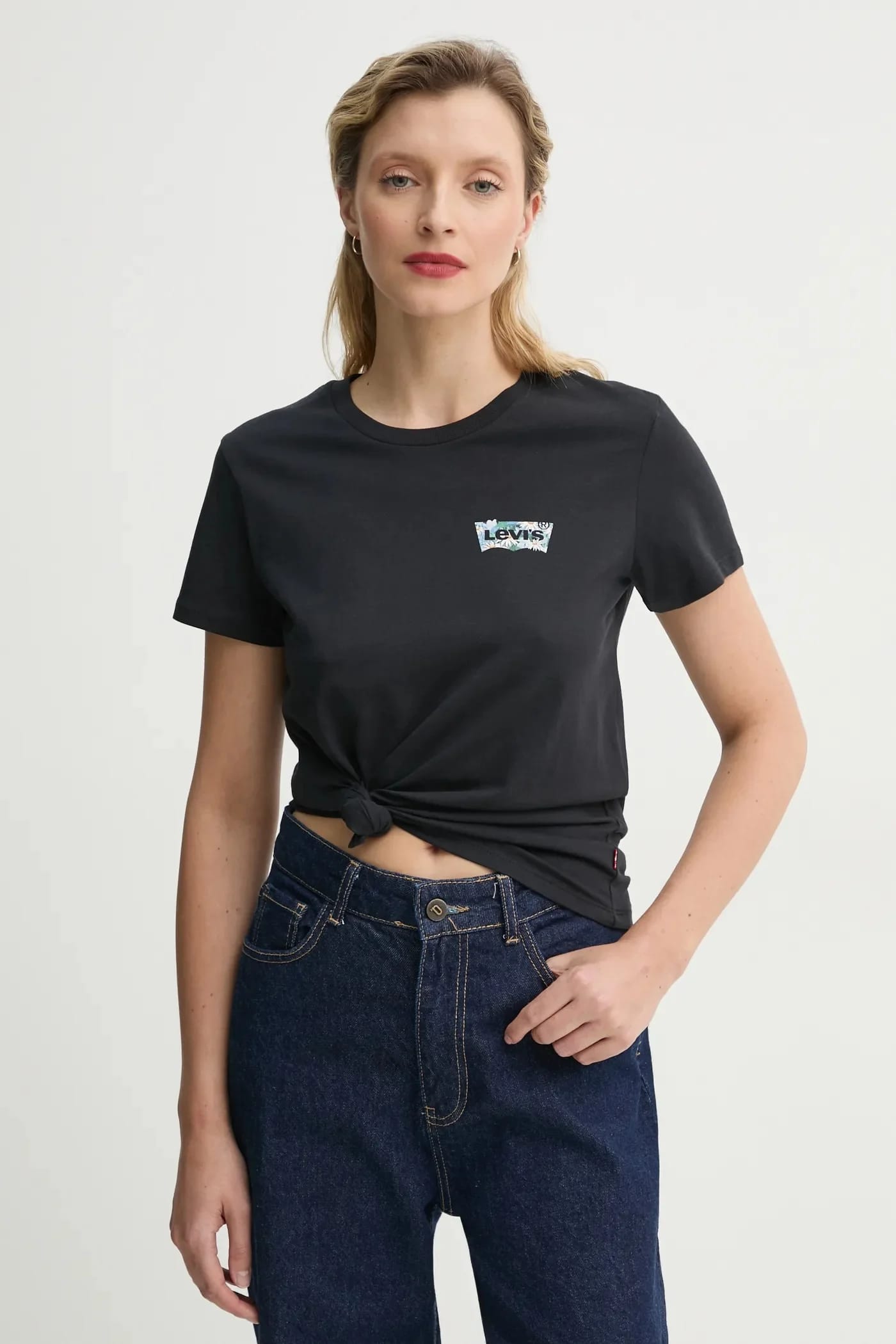 Футболка THE PERFECT TEE из хлопка черная для женщин - фото 4